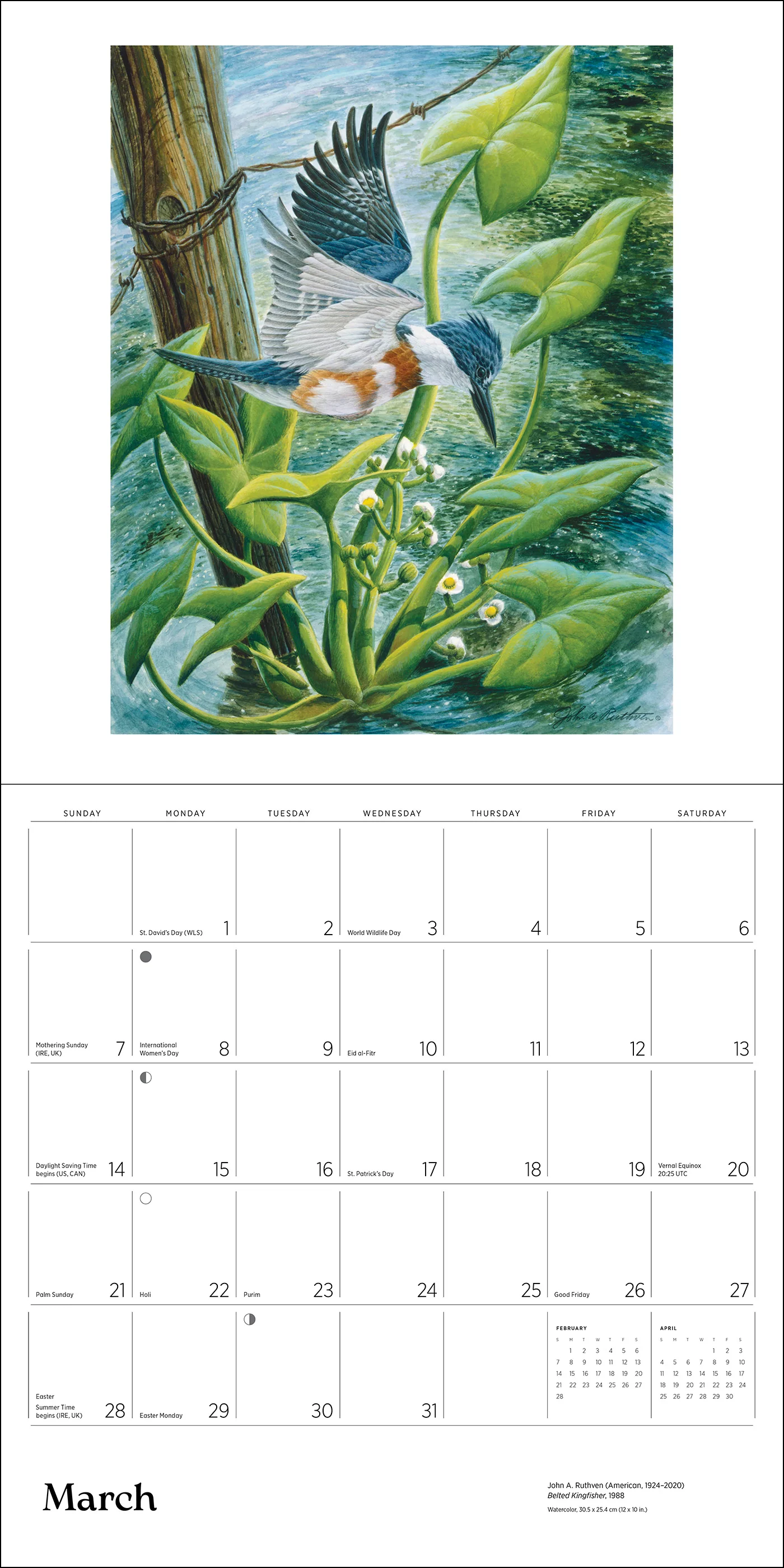 A Birder's View: Paintings by John A. Ruthven 2027 Wall Calendar - Image 4
