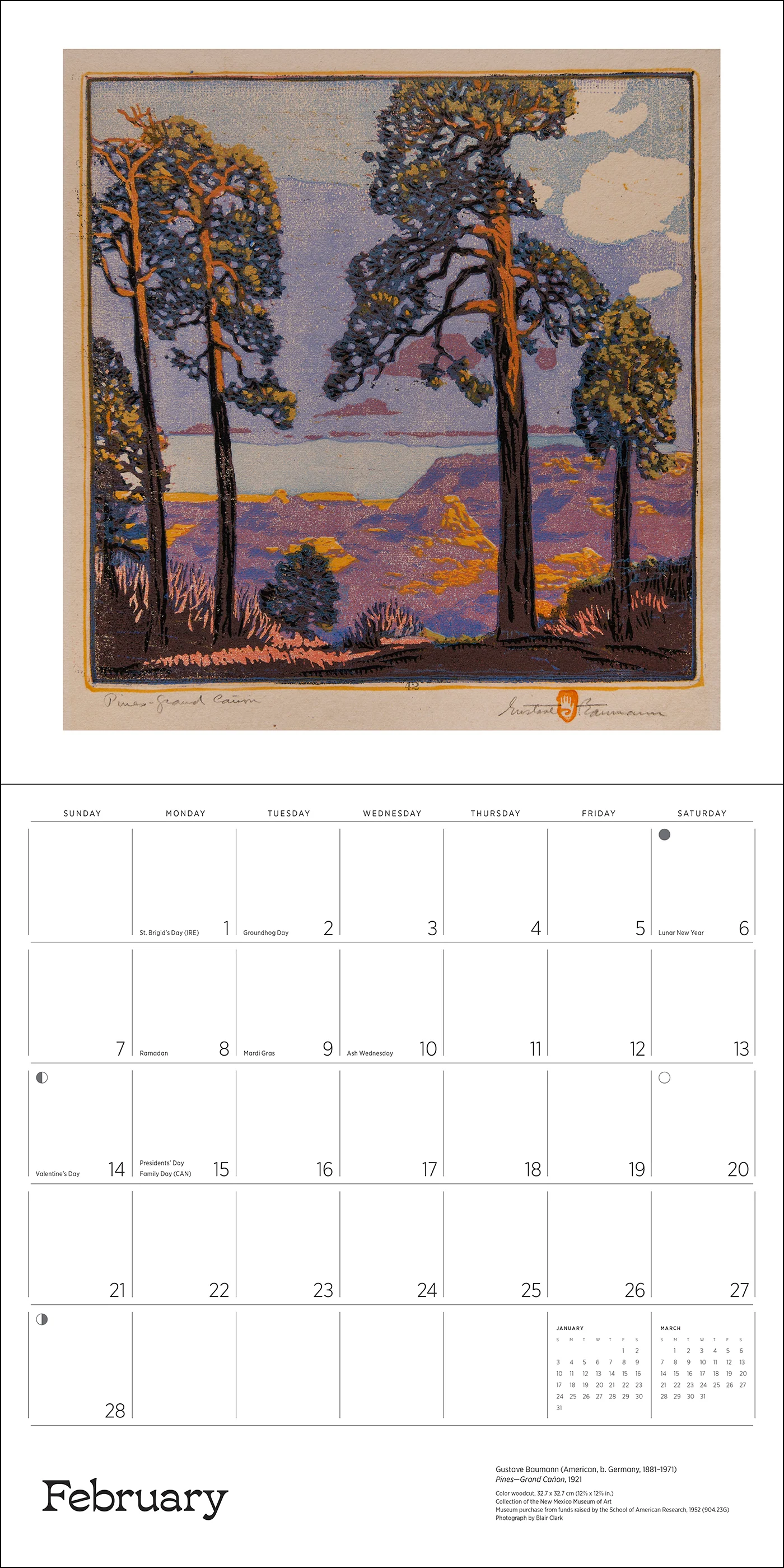 A Small, Untroubled World: The Art of Gustave Baumann 2027 Wall Calendar - Image 6