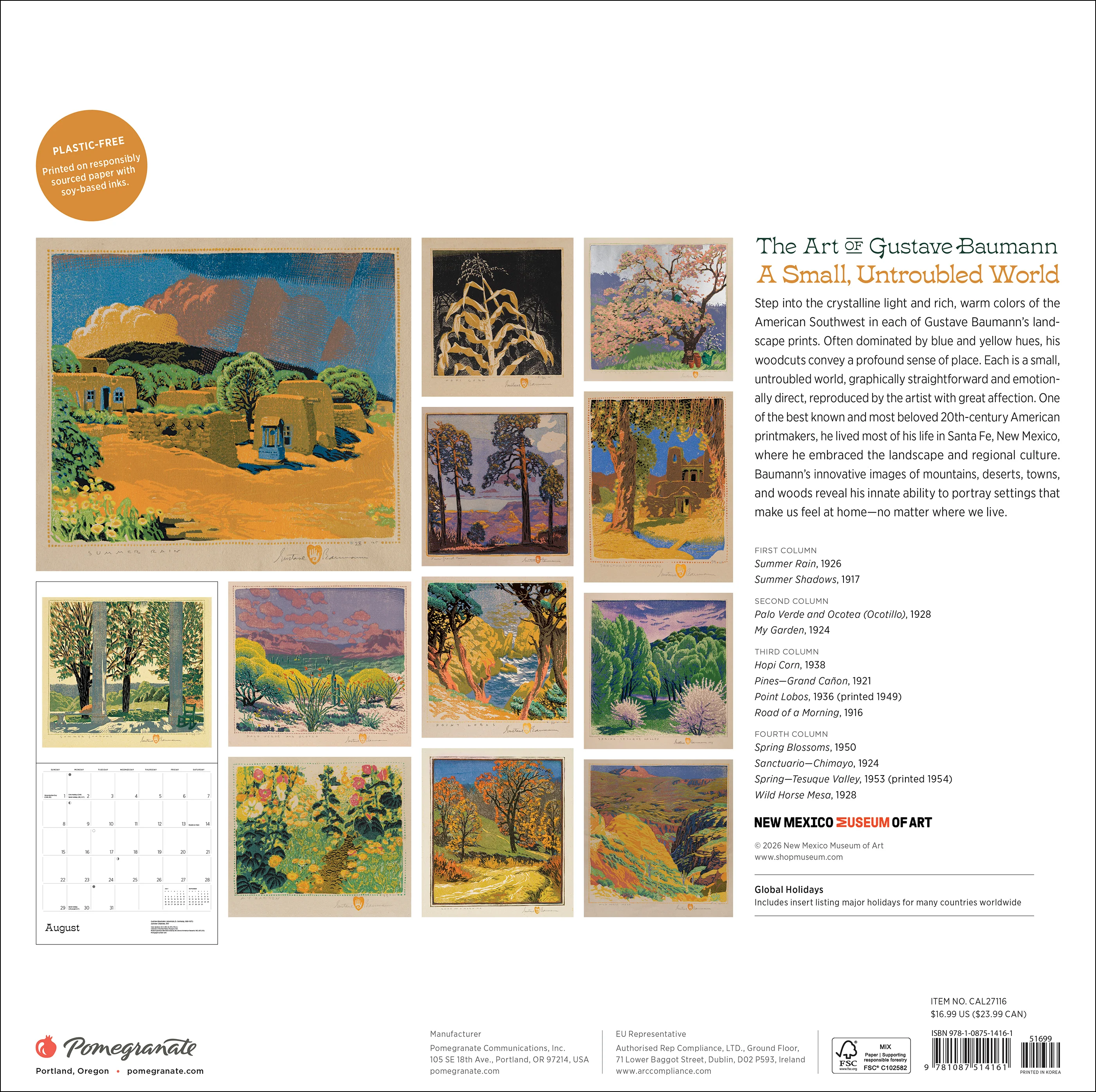 A Small, Untroubled World: The Art of Gustave Baumann 2027 Wall Calendar - Image 8