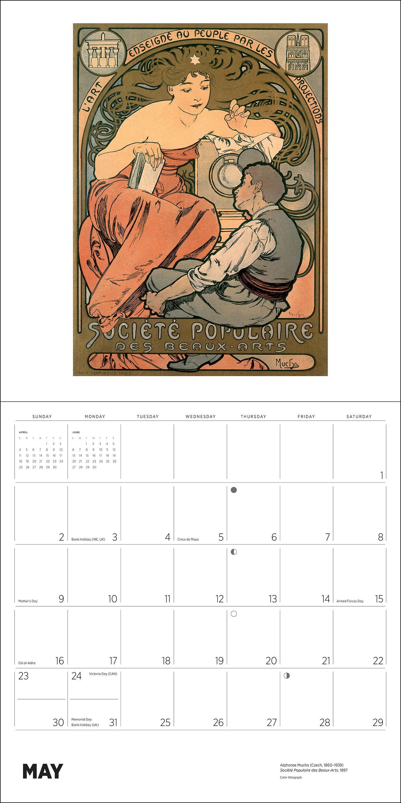 Alphonse Mucha 2027 Wall Calendar - Image 3