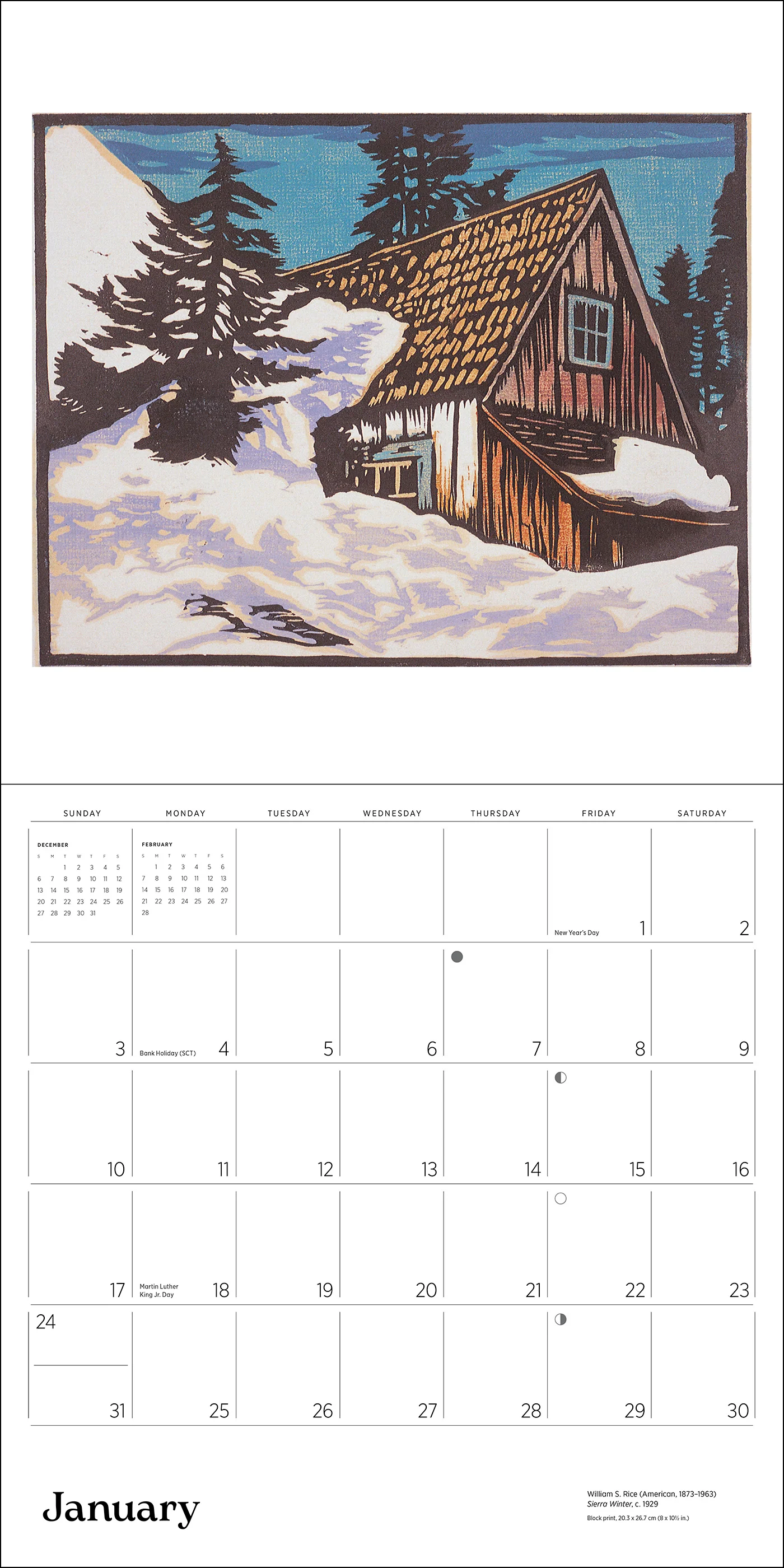 Arts & Crafts Block Prints by William S. Rice 2027 Wall Calendar - Image 3