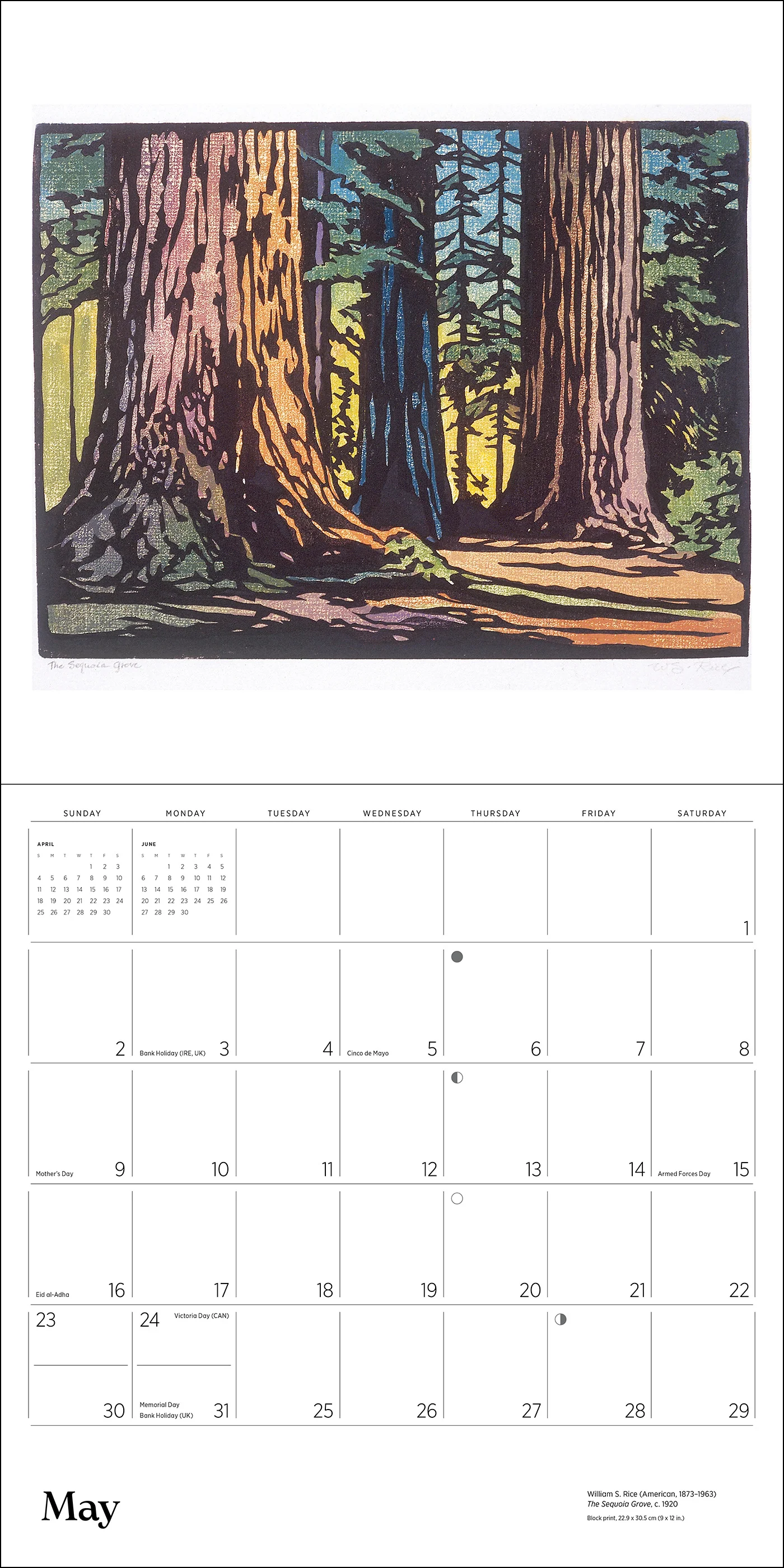Arts & Crafts Block Prints by William S. Rice 2027 Wall Calendar - Image 7