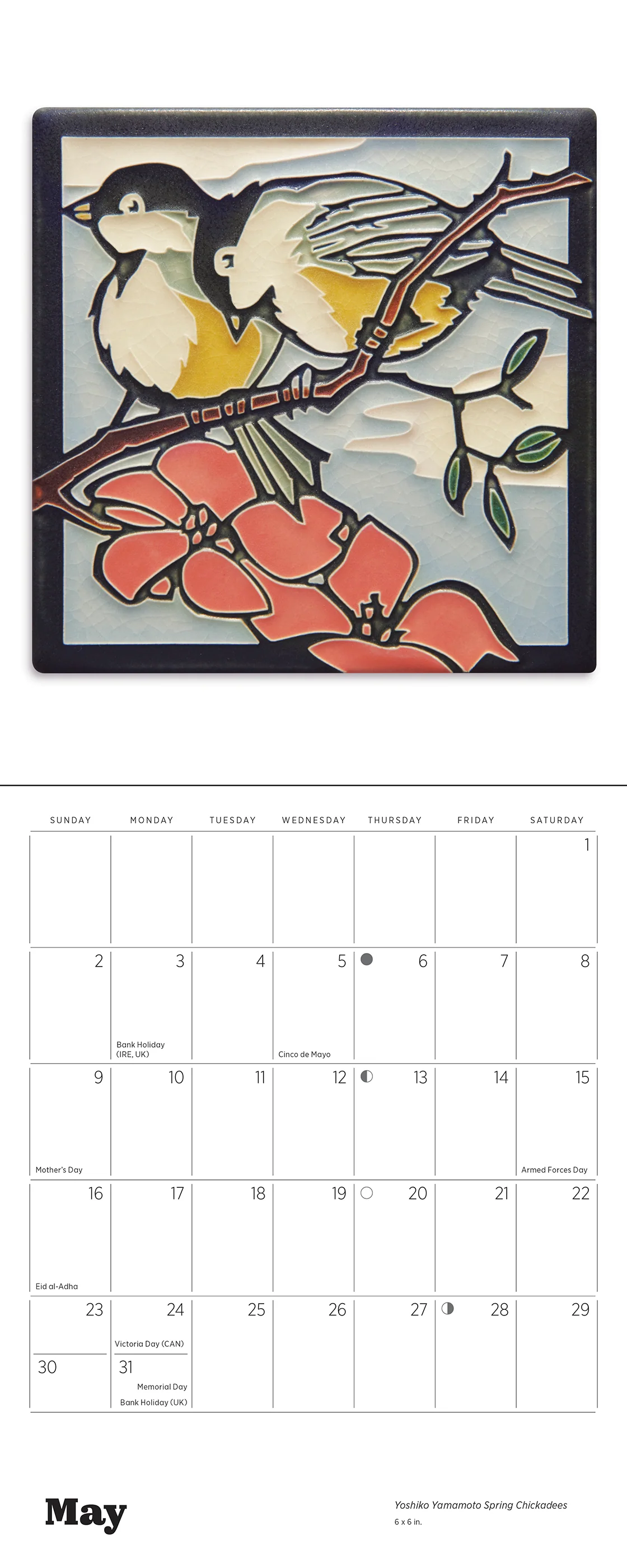 Arts & Crafts Tiles: Made by Motawi Tileworks 2027 Mini Wall Calendar - Image 3