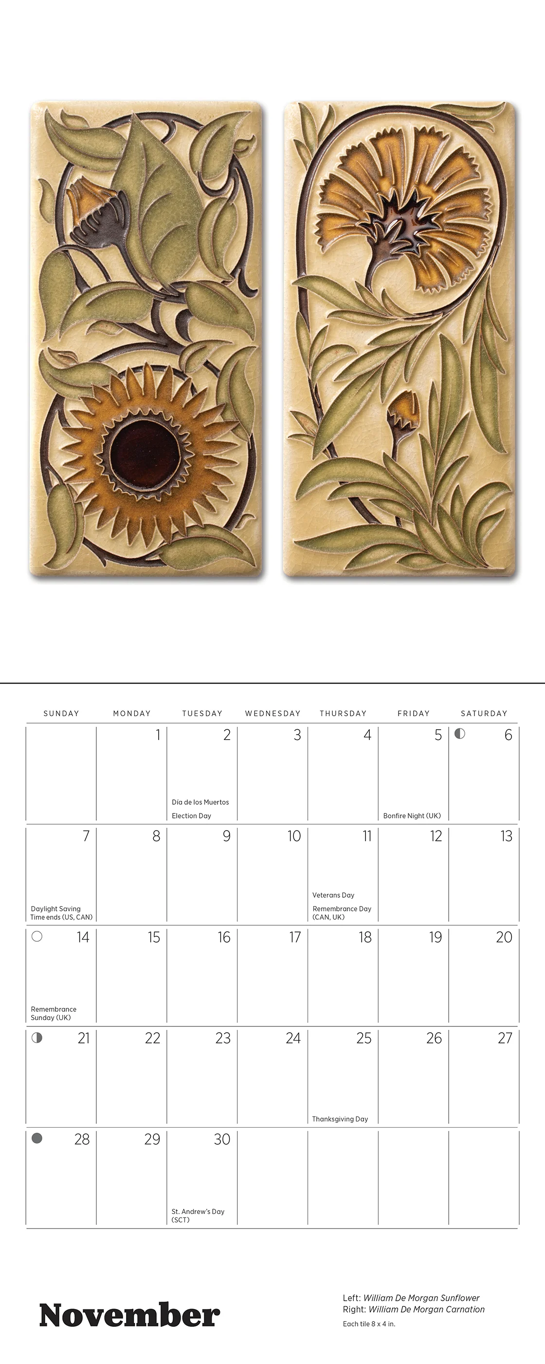 Arts & Crafts Tiles: Made by Motawi Tileworks 2027 Mini Wall Calendar - Image 5