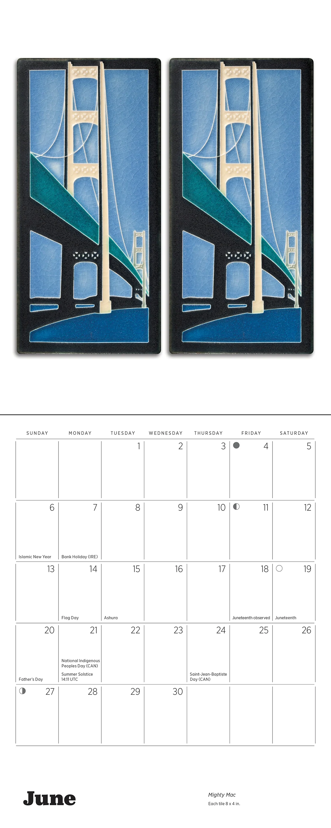 Arts & Crafts Tiles: Made by Motawi Tileworks 2027 Mini Wall Calendar - Image 6