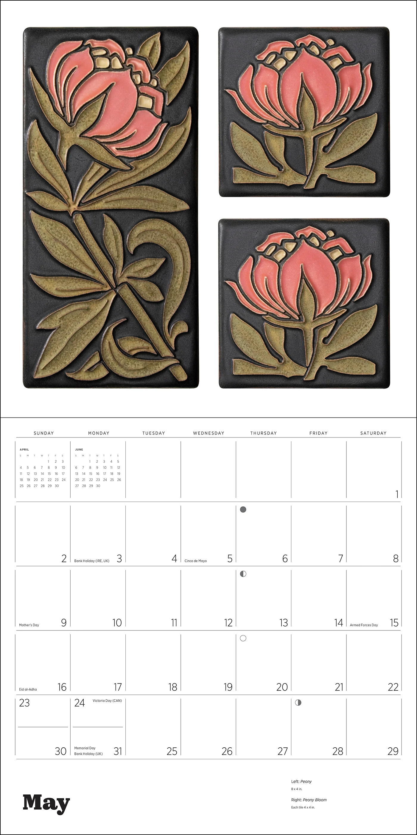 Arts & Crafts Tiles: Made by Motawi Tileworks 2027 Wall Calendar - Image 3