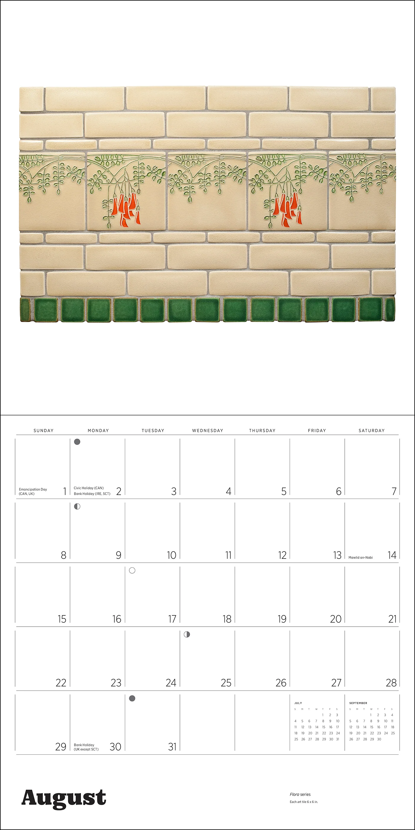 Arts & Crafts Tiles: Made by Motawi Tileworks 2027 Wall Calendar - Image 4