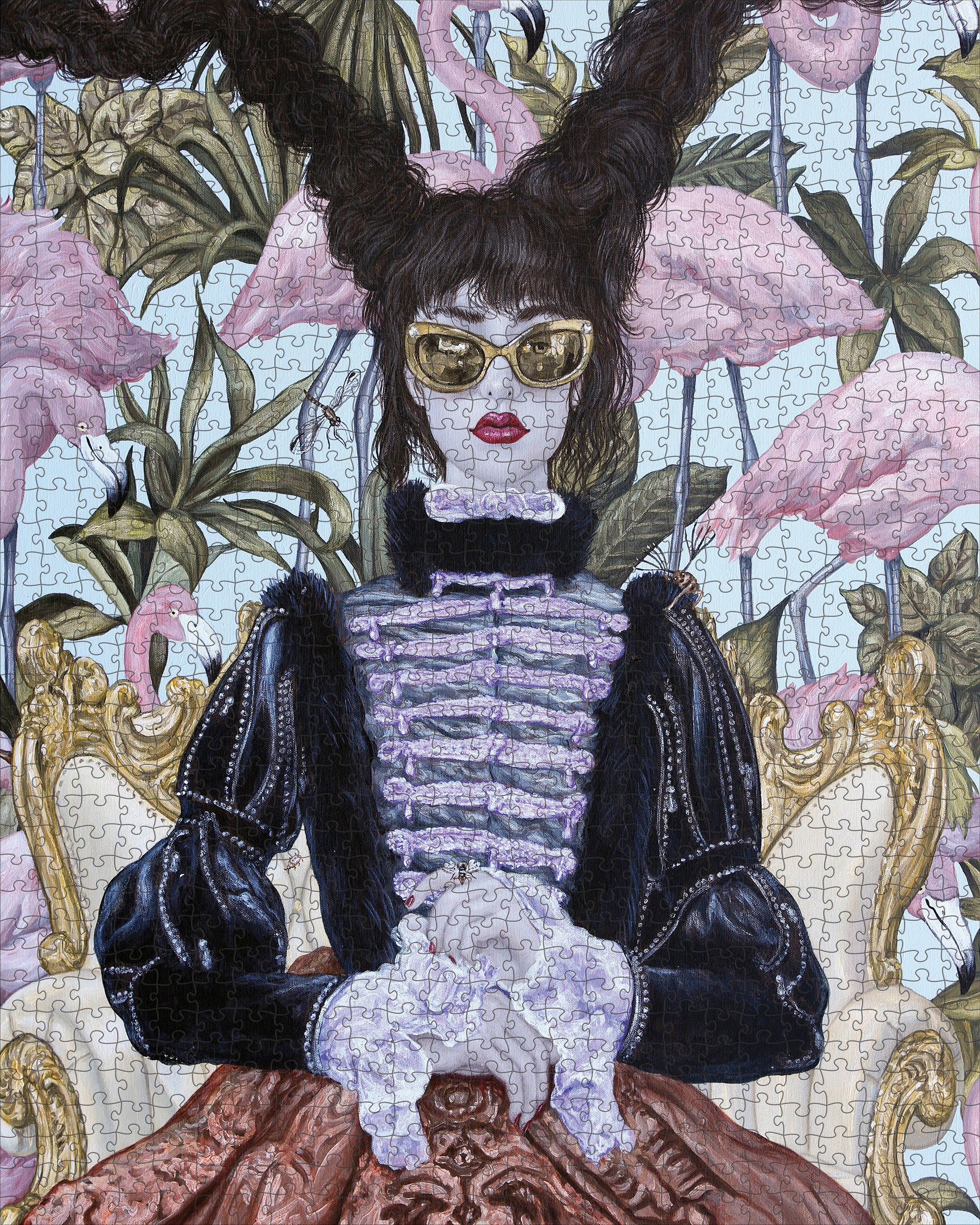 Carlos Gámez de Francisco: Girl with Pink Flamingos 1000-Piece Jigsaw Puzzle - Image 2