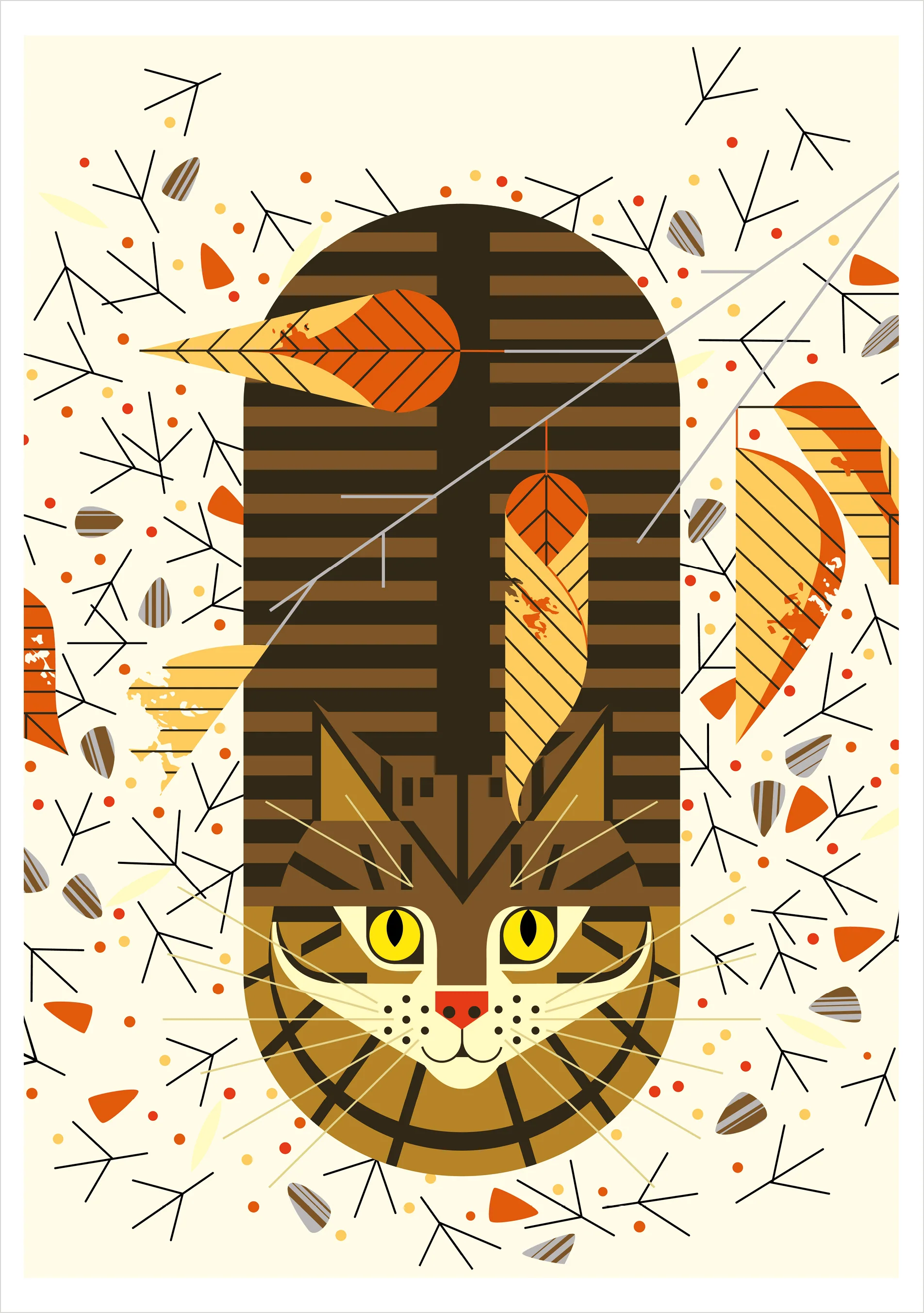 Charley Harper: Purrfectly Perched Notecard