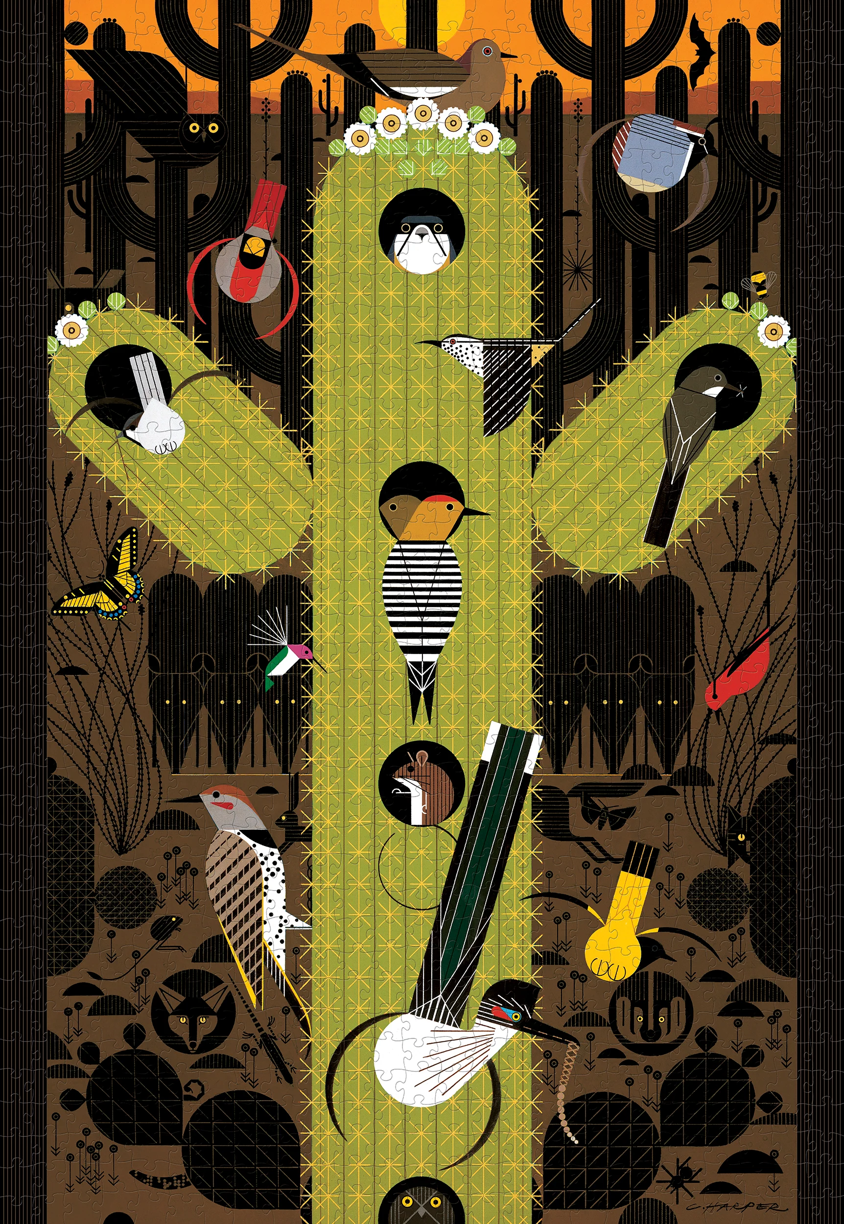 Charley Harper: The Desert 1000-Piece Jigsaw Puzzle - Image 2