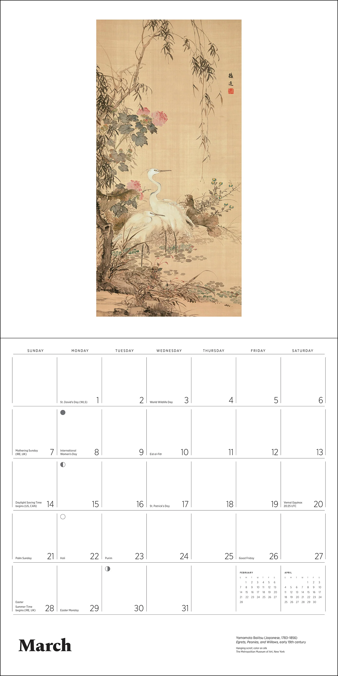 Dreams of Edo: Japanese Scrolls & Screens 2027 Wall Calendar - Image 2
