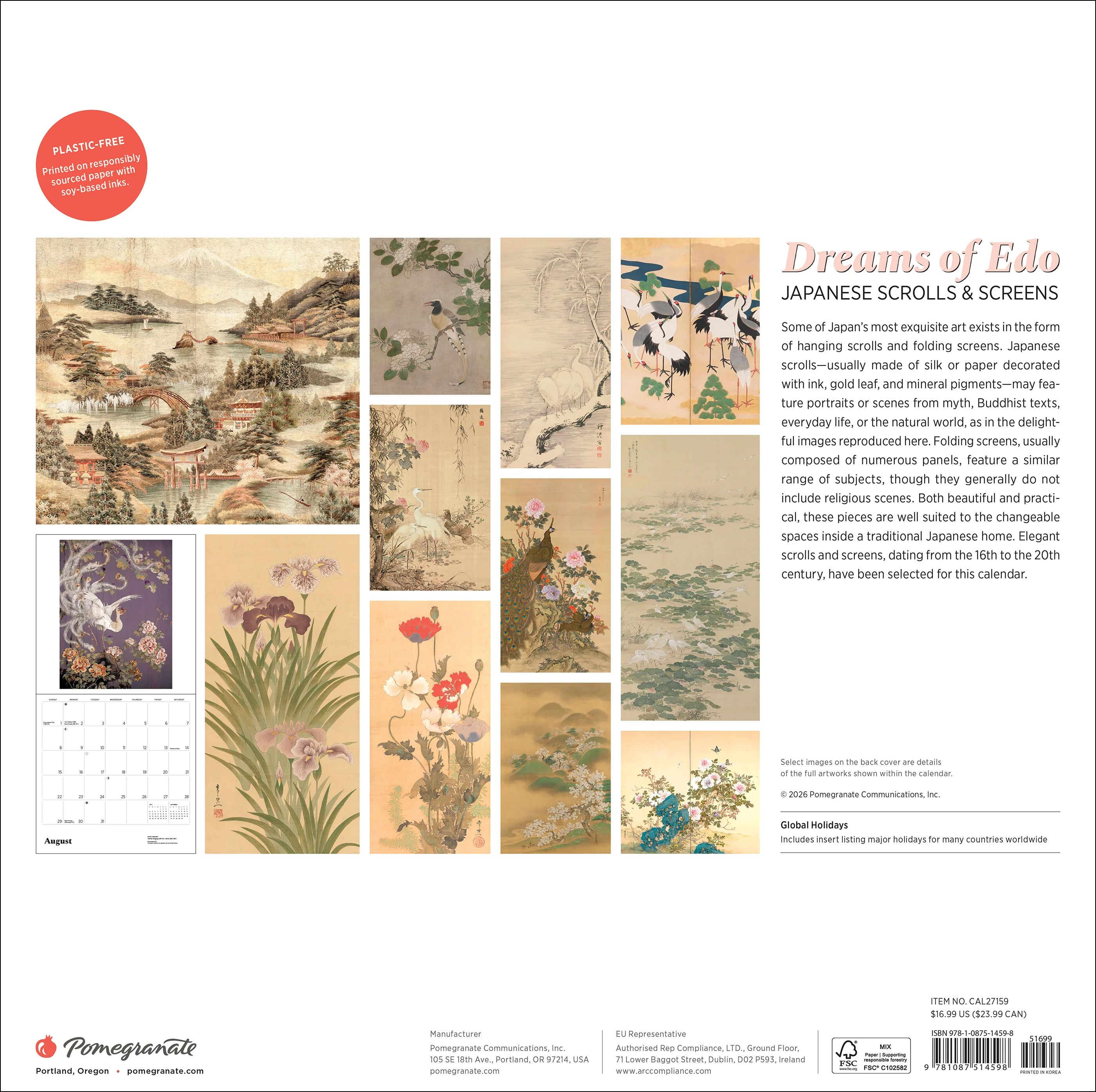 Dreams of Edo: Japanese Scrolls & Screens 2027 Wall Calendar - Image 7