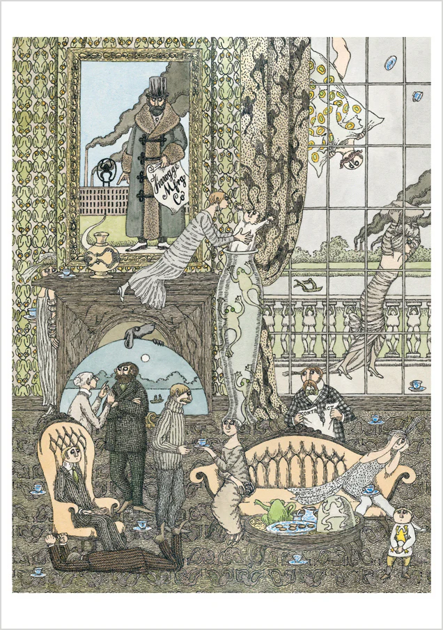 Edward Gorey: Frawgge Mfrg. Co. Notecard