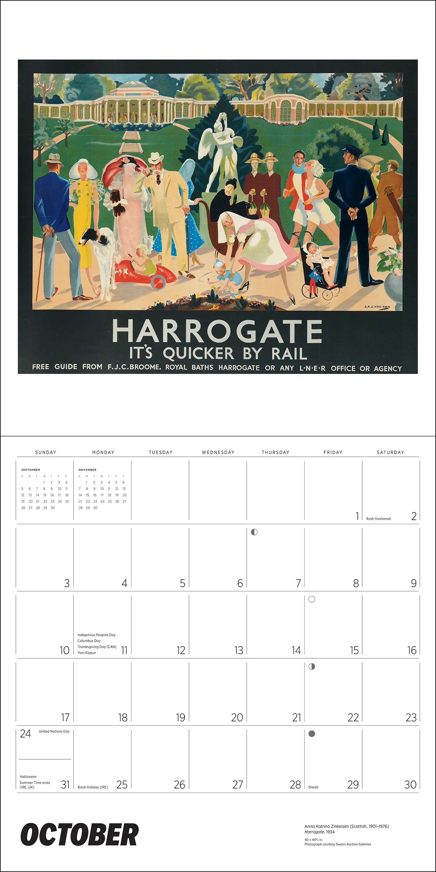 England by Rail: Vintage Travel Posters 2027 Wall Calendar - Image 3