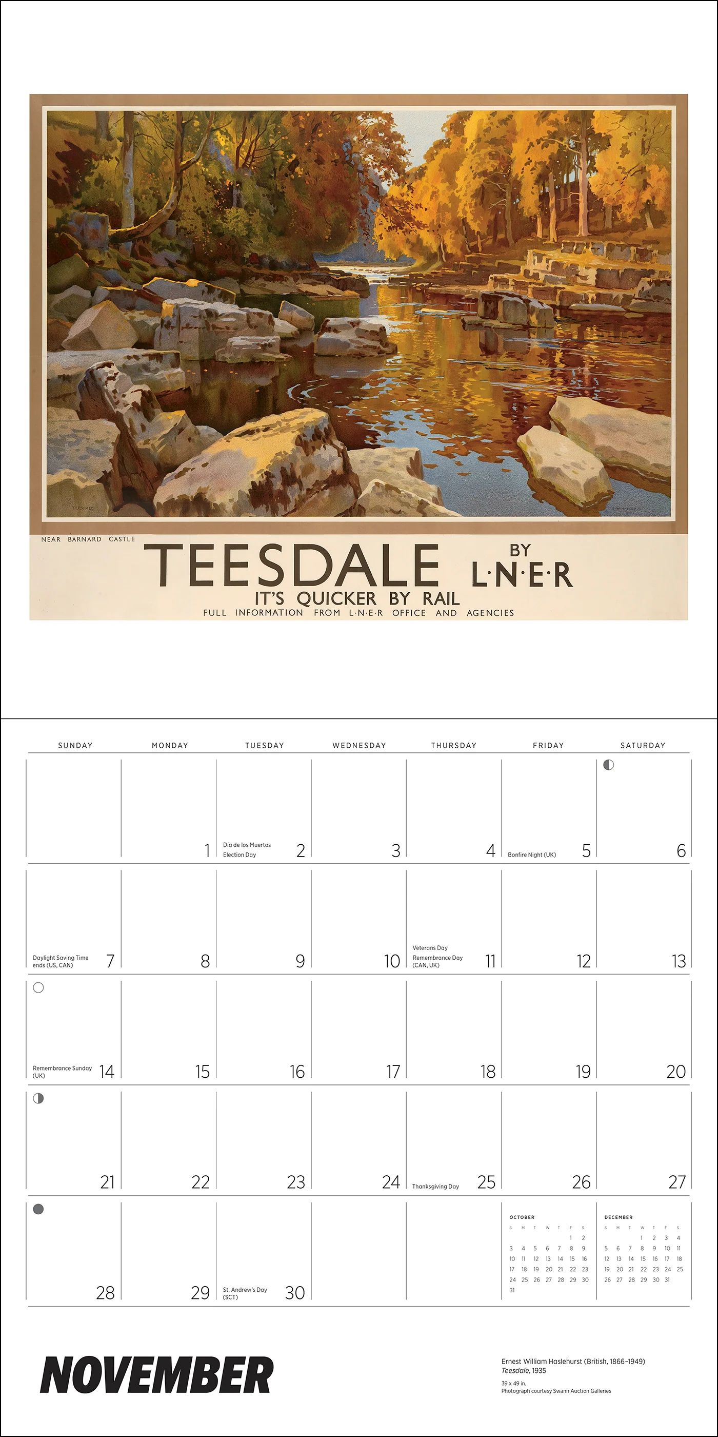 England by Rail: Vintage Travel Posters 2027 Wall Calendar - Image 4