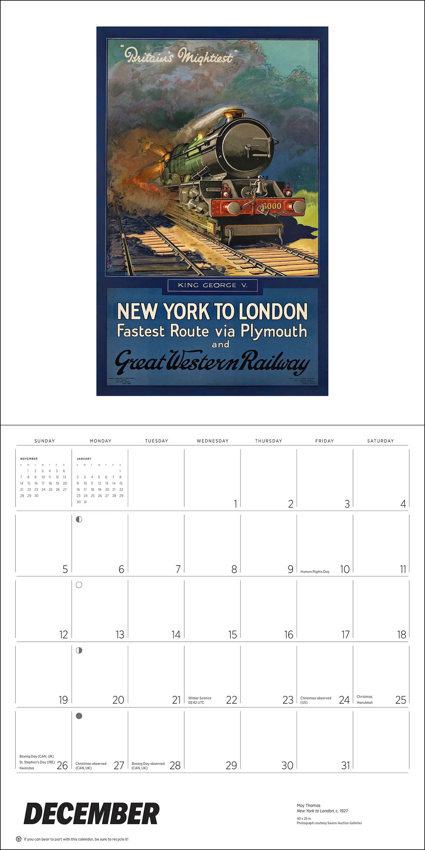 England by Rail: Vintage Travel Posters 2027 Wall Calendar - Image 5