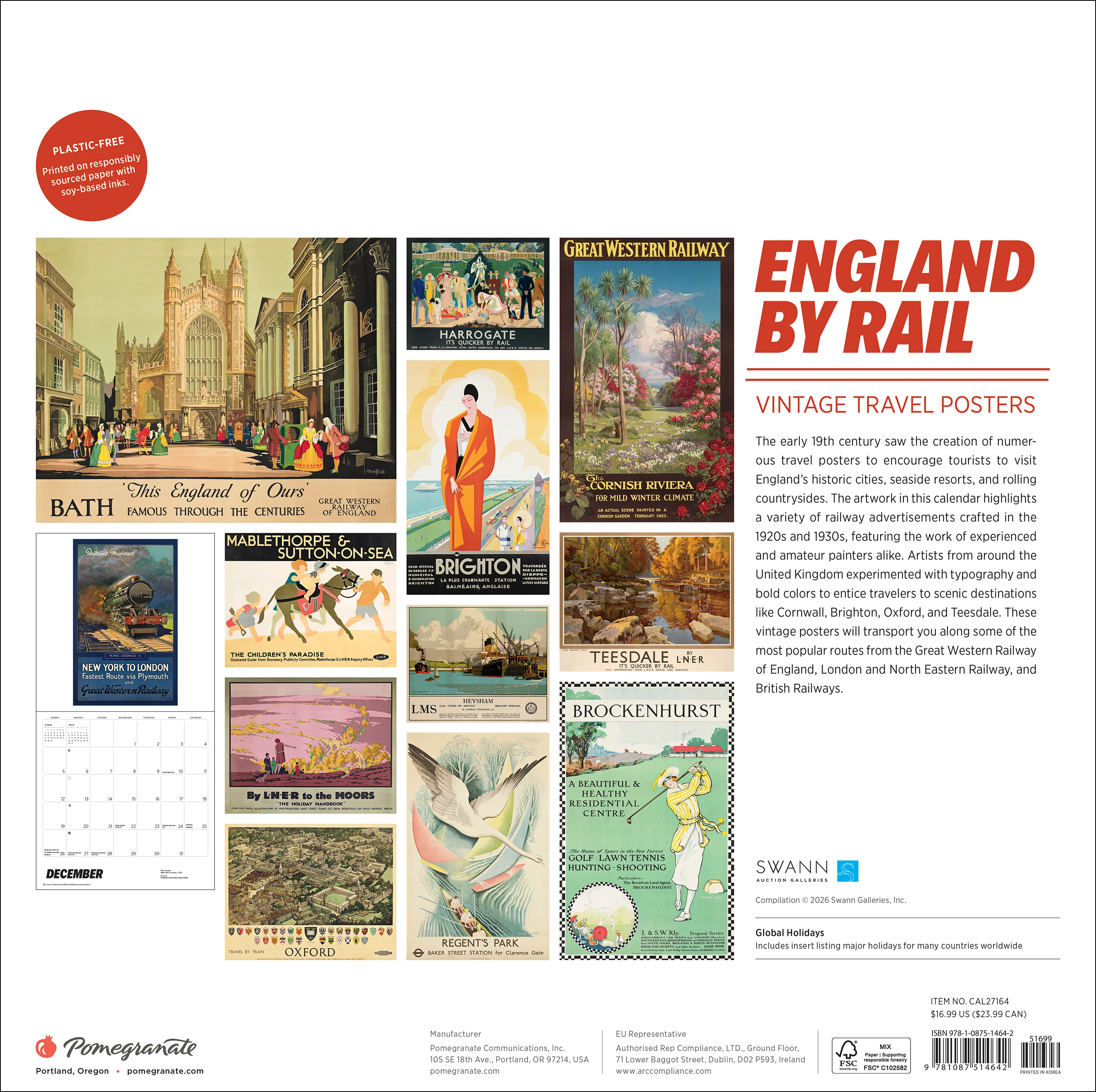 England by Rail: Vintage Travel Posters 2027 Wall Calendar - Image 7