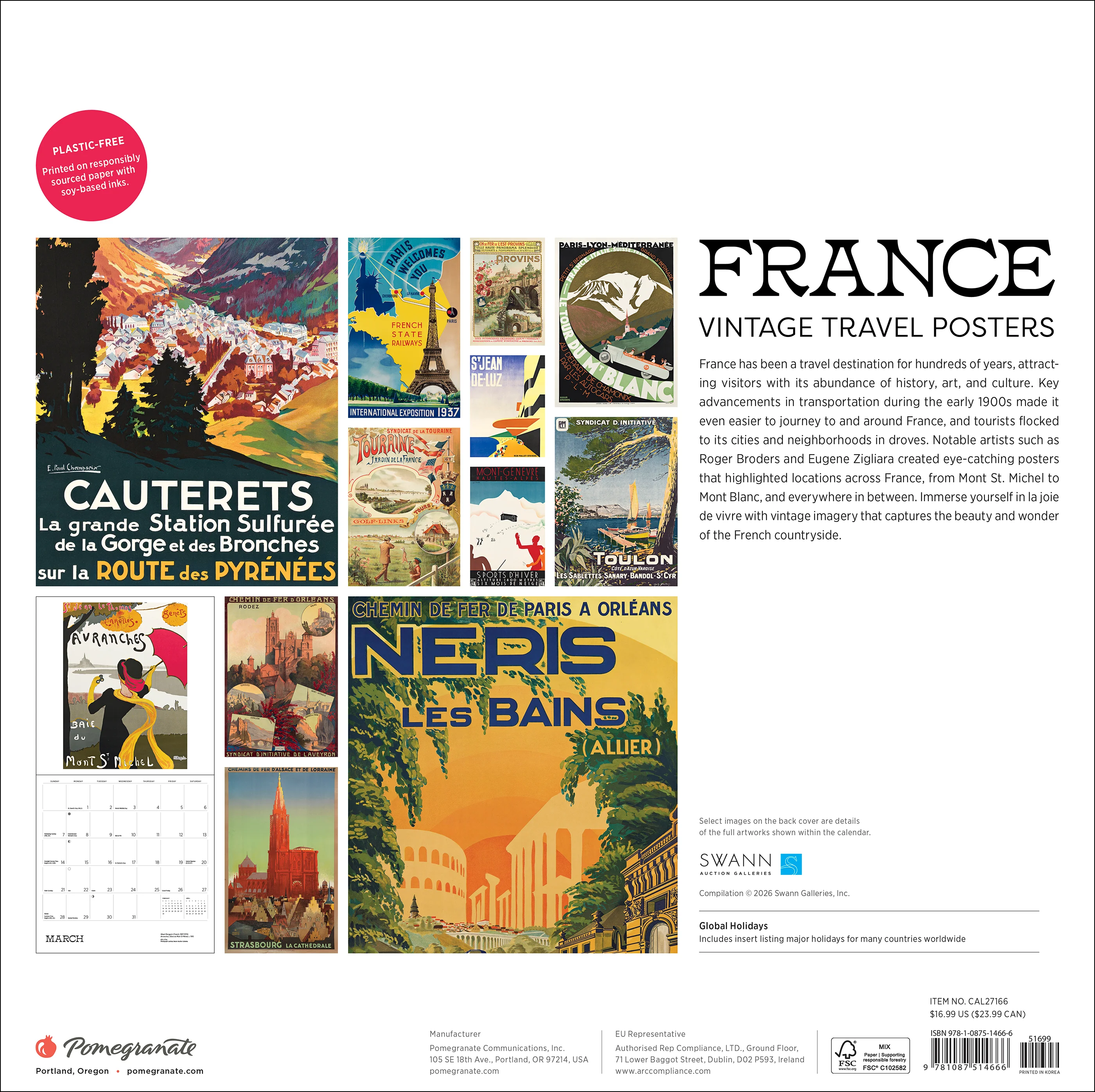 France: Vintage Travel Posters 2027 Wall Calendar - Image 7