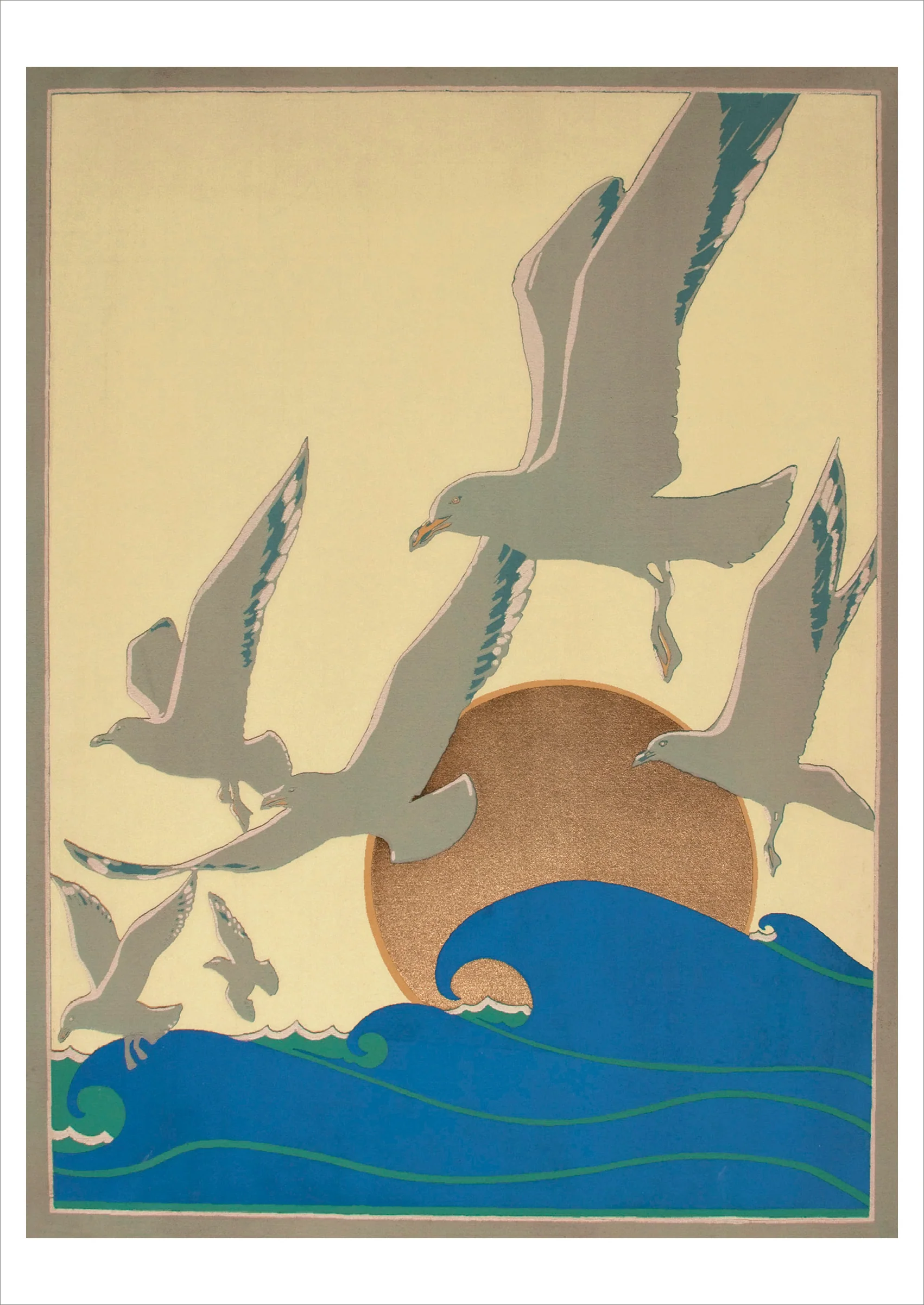 Franklin Carmichael: Seagulls Flying over Waves Postcard