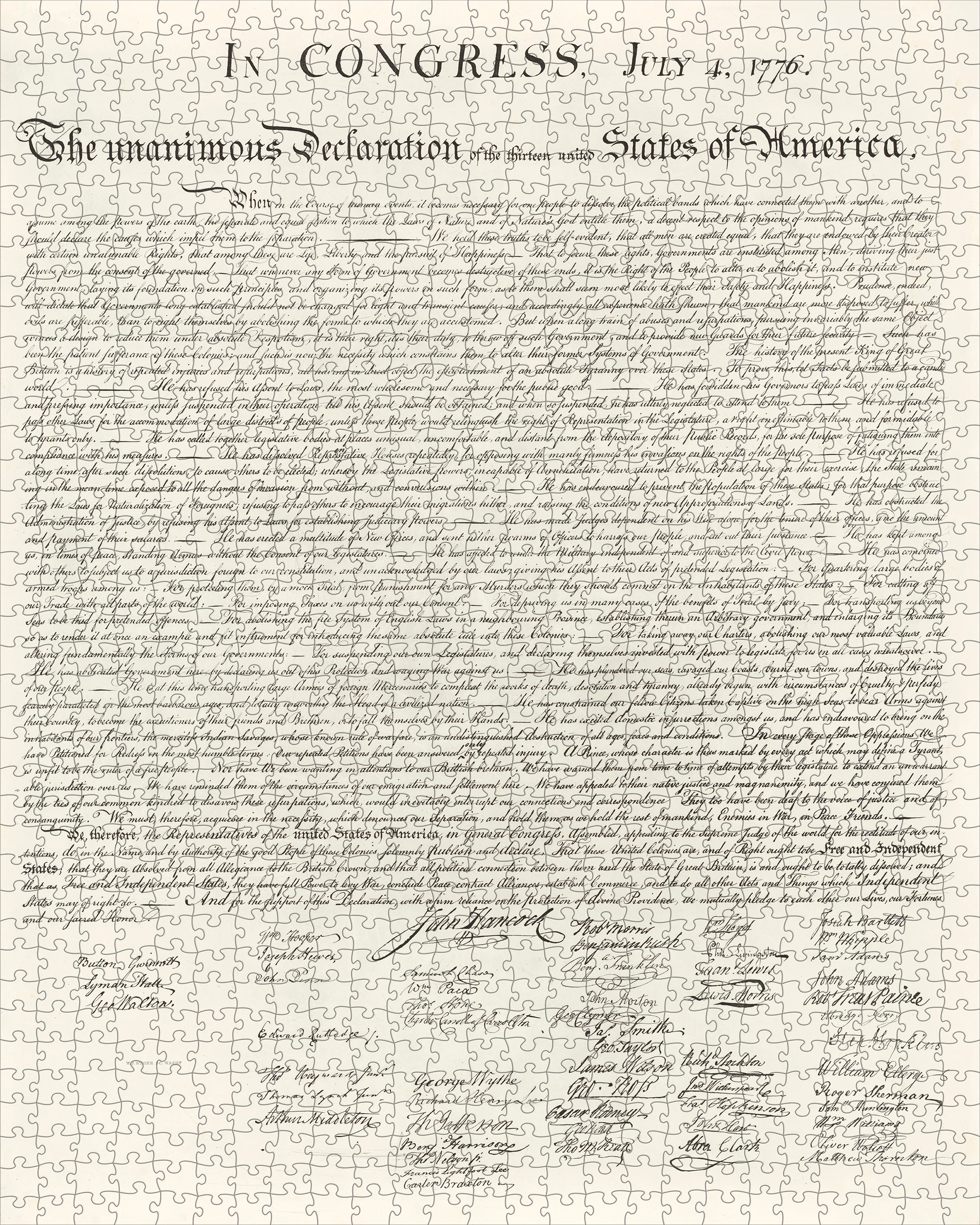 Gareth Fuller: Map of DC and The Declaration of Independence 1000-Piece Double Sided Jigsaw Puzzle - Image 5