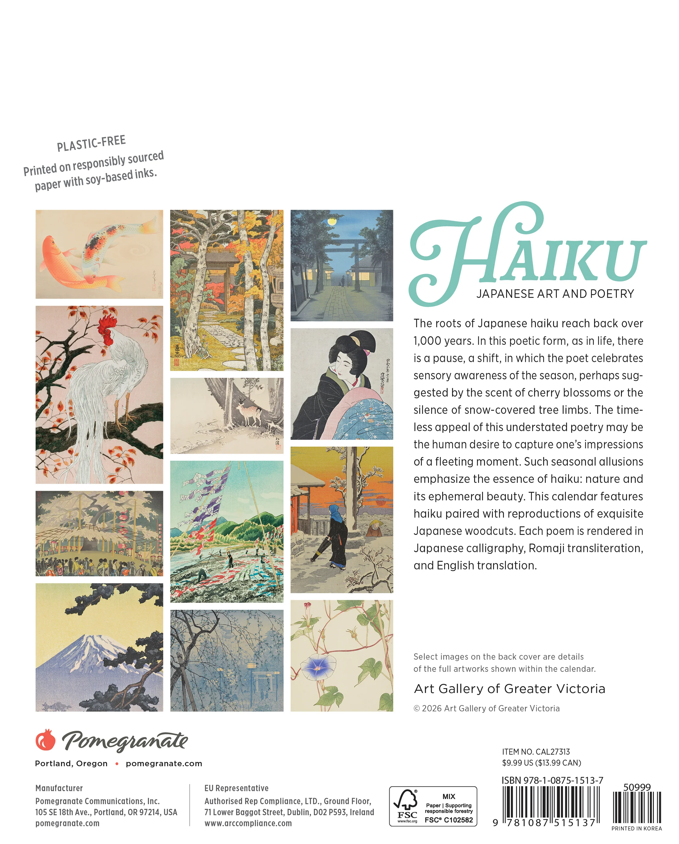 Haiku: Japanese Art and Poetry 2027 Mini Wall Calendar - Image 8