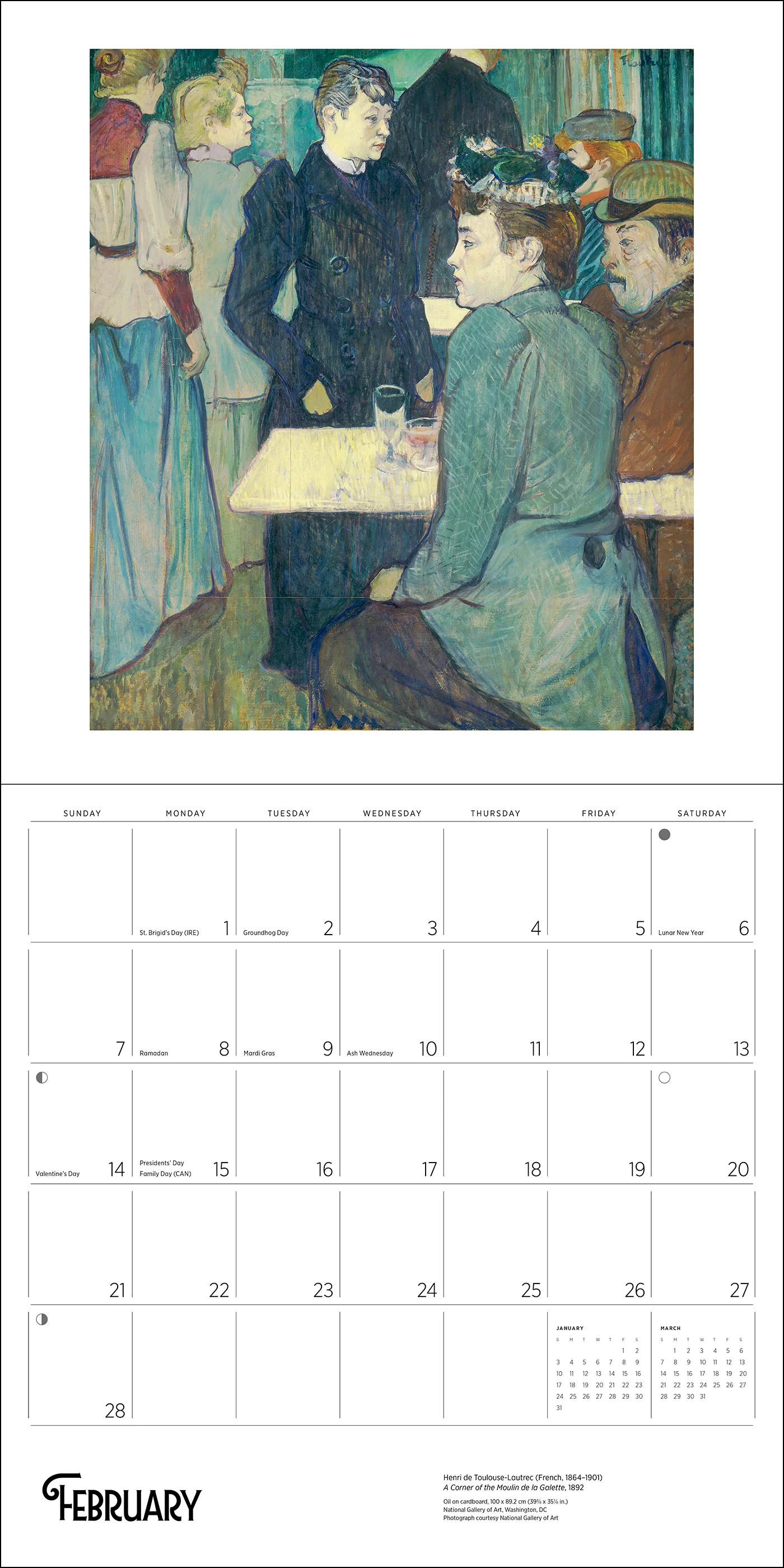 Henri de Toulouse-Lautrec 2027 Wall Calendar - Image 4