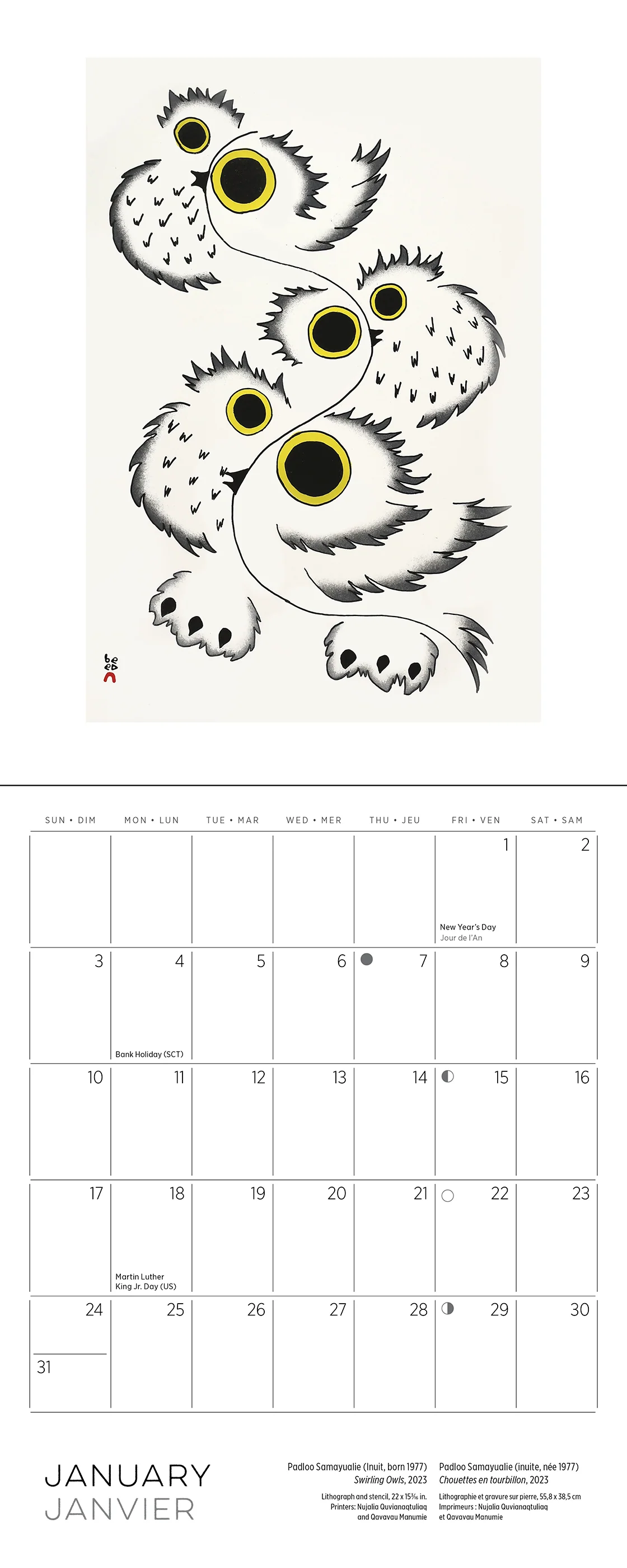 Inuit Art: Kinngait 2027 Mini Wall Calendar - Image 3