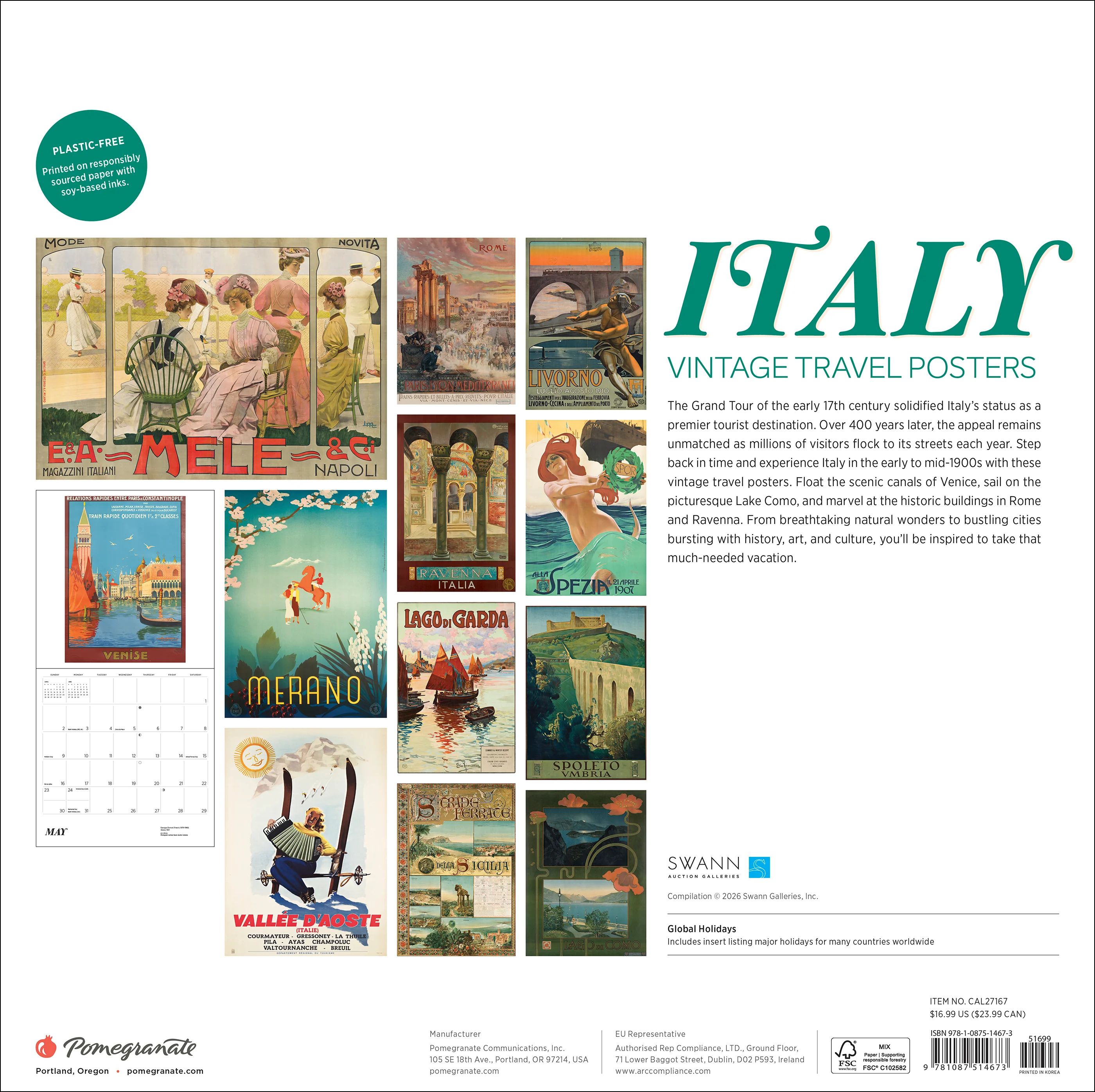 Italy: Vintage Travel Posters 2027 Wall Calendar - Image 7