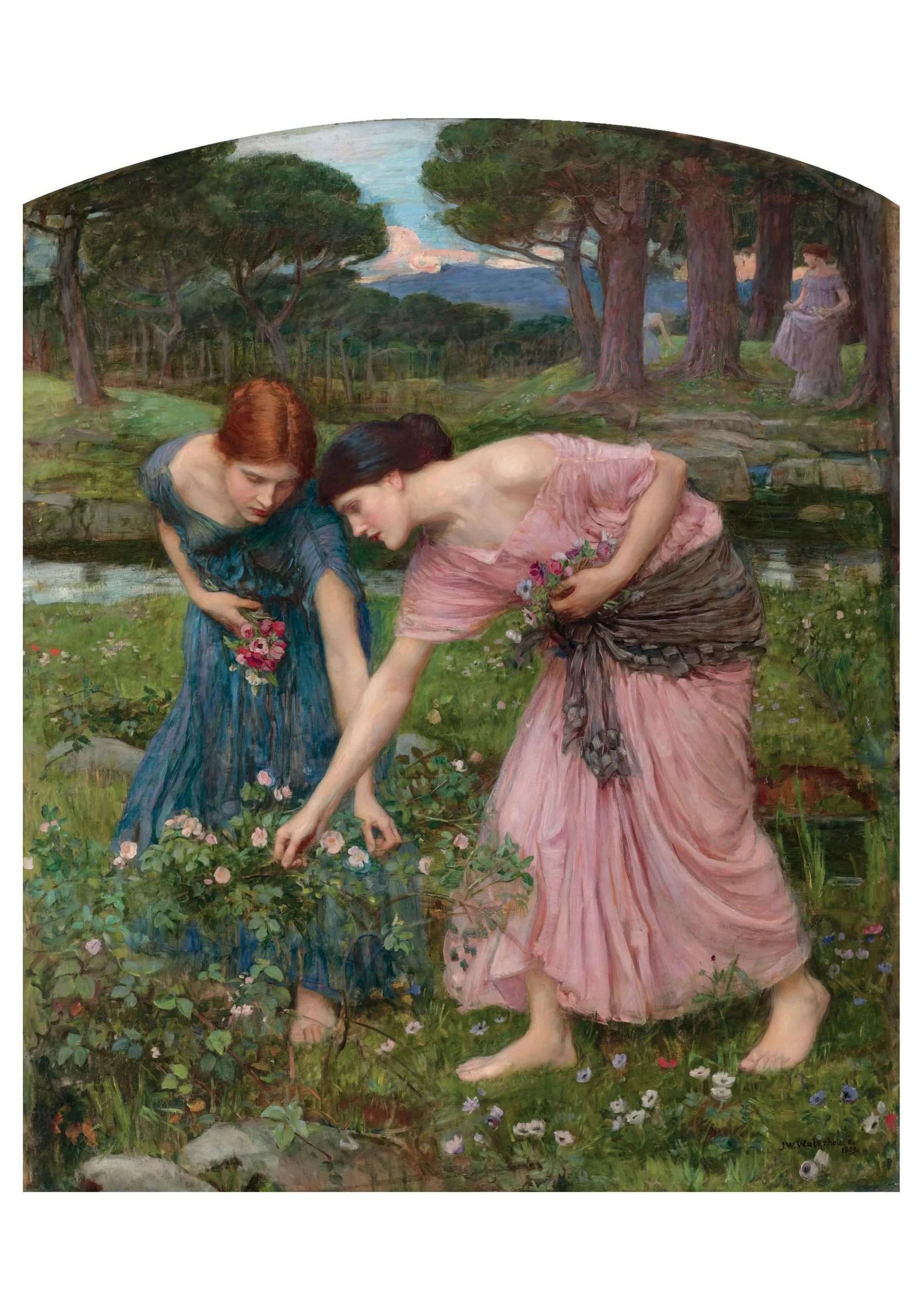 John William Waterhouse: Gather Ye Rosebuds While Ye May Notecard