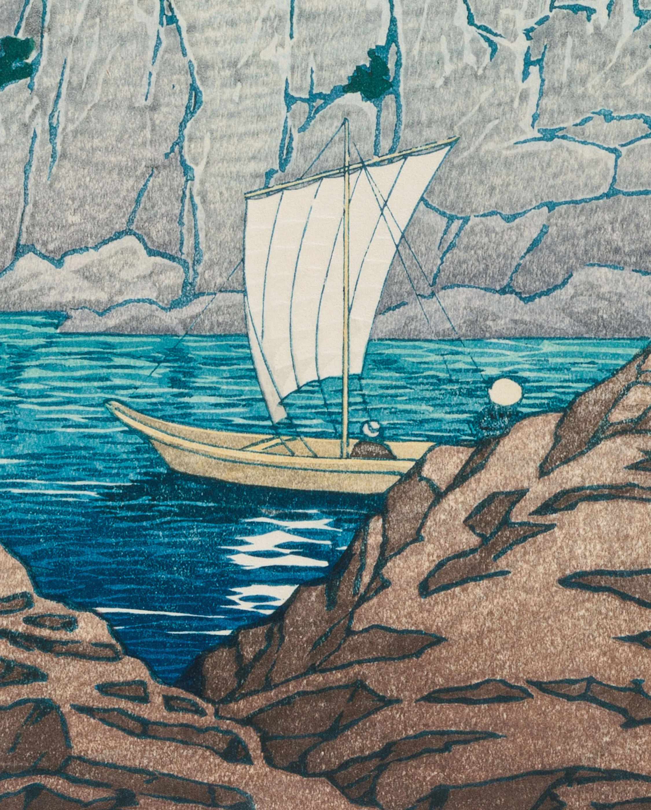 Kawase Hasui: Horai Rock, Kiso River Bookmark - Image 2
