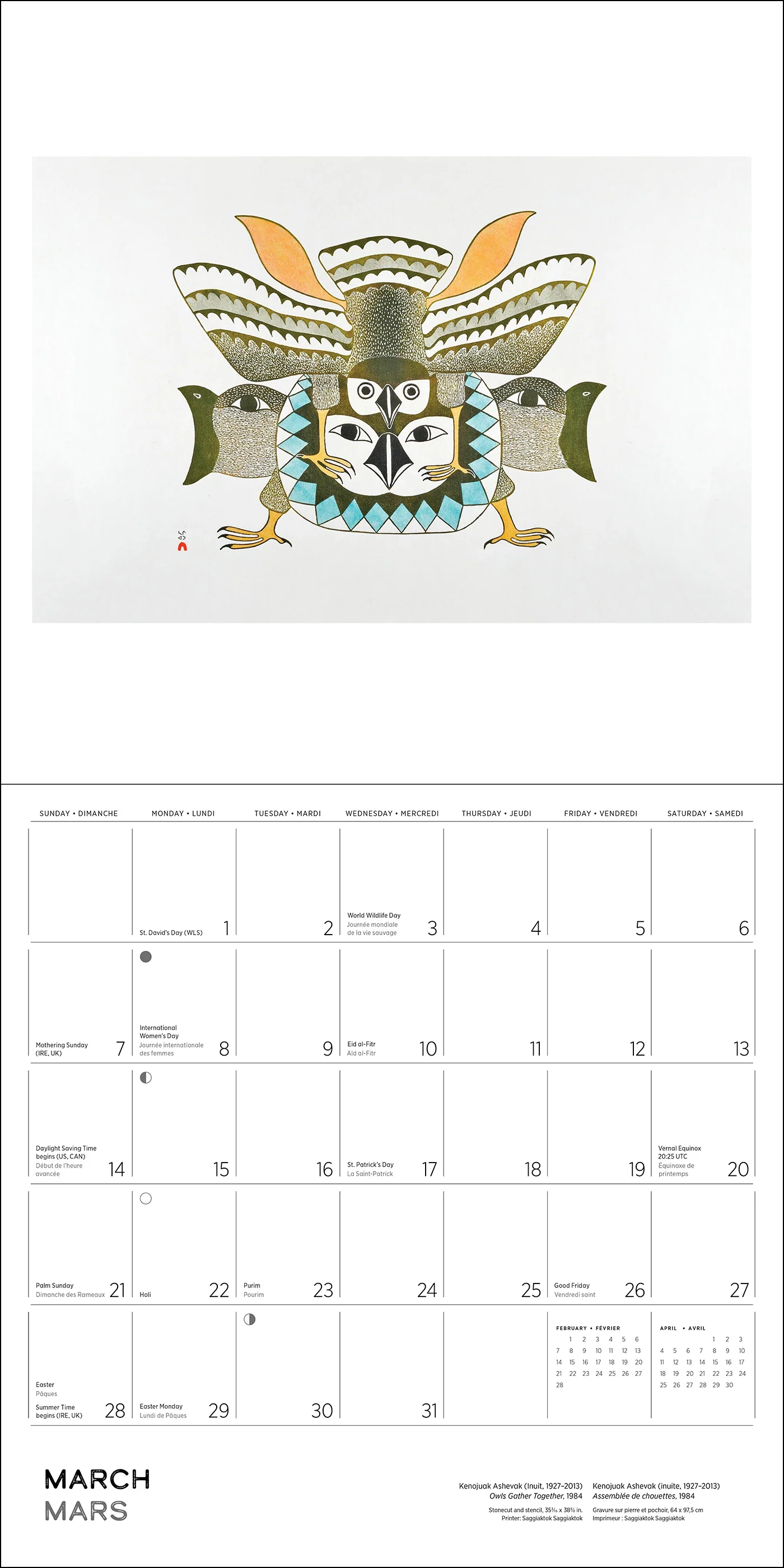 Kenojuak Ashevak 2027 Wall Calendar - Image 4