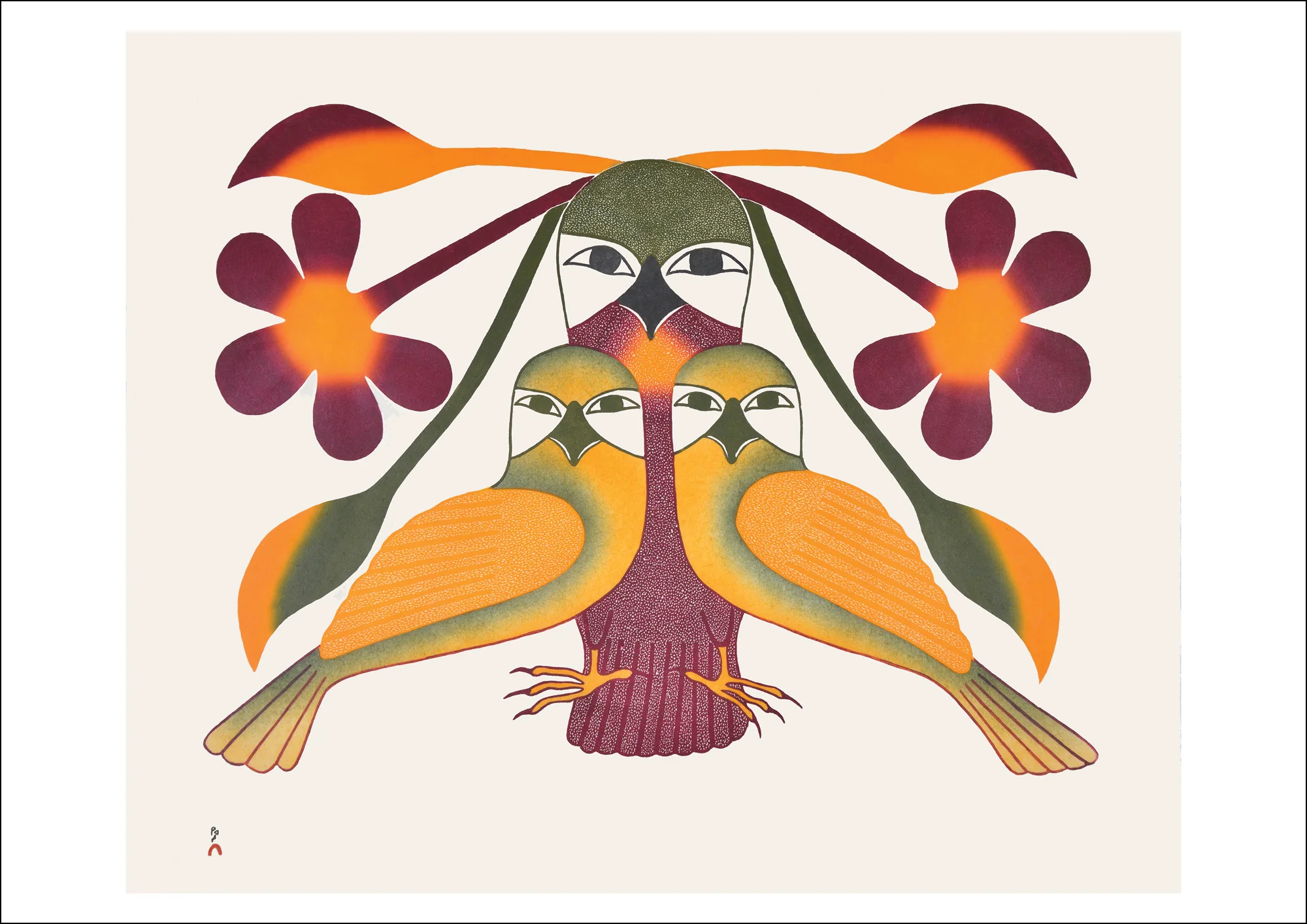 Kenojuak Ashevak: Resplendent Owl Small Holiday Cards - Image 2
