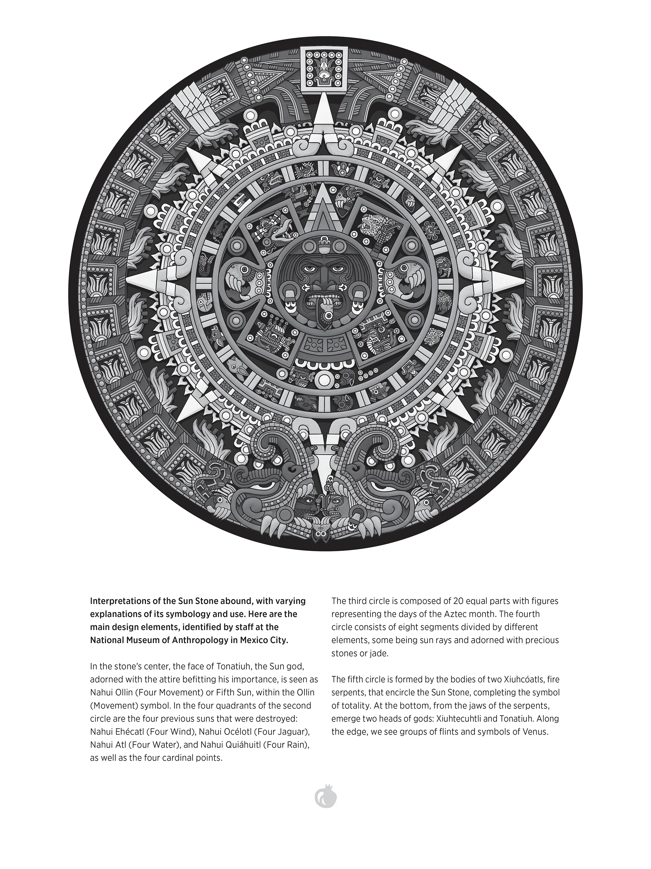 Michael Angulo: Aztec Sun Stone 1000-Piece Circular Jigsaw Puzzle - Image 4