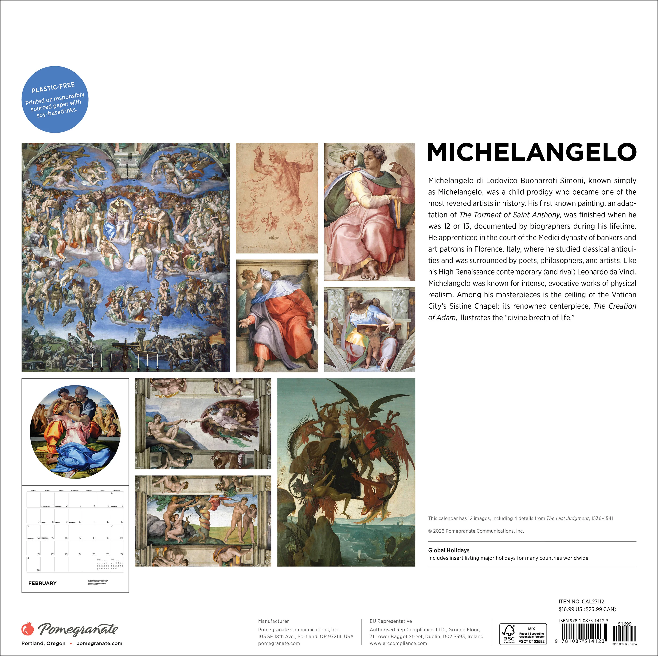 Michelangelo 2027 Wall Calendar - Image 8
