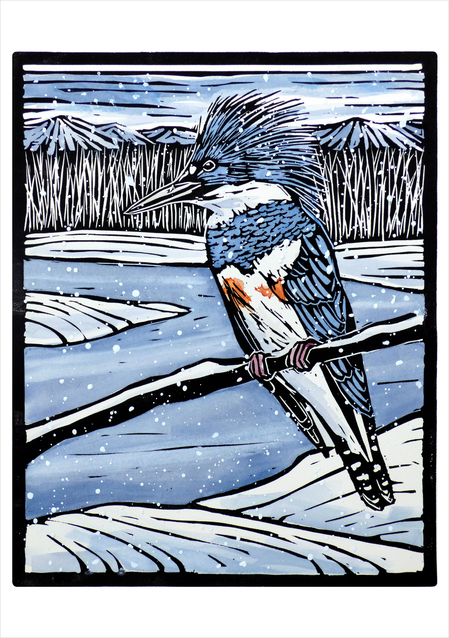 Molly Hashimoto: Kingfisher in the Snow Holiday Cards - Image 2