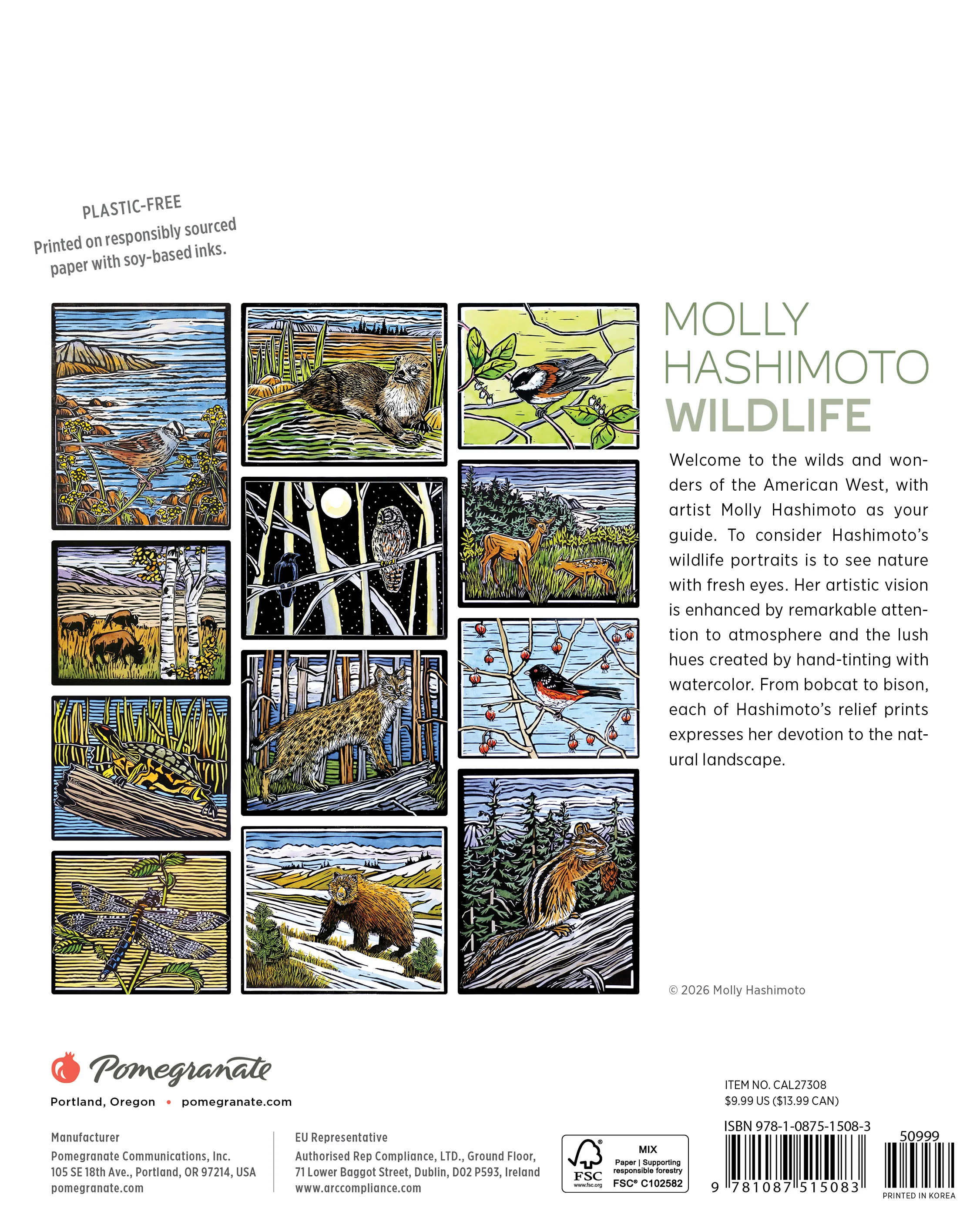 Molly Hashimoto: Wildlife 2027 Mini Wall Calendar - Image 8