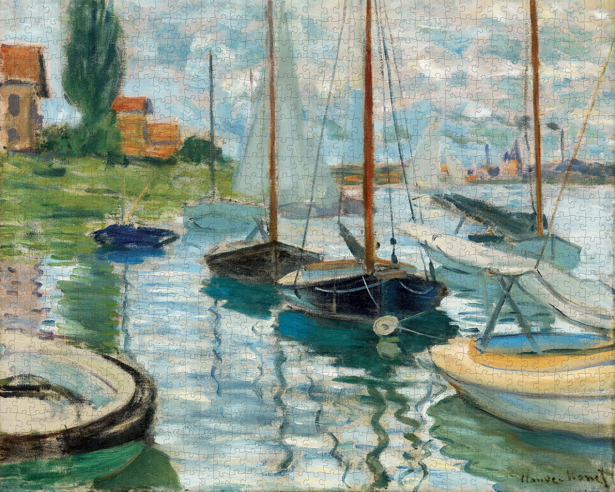 Claude Monet: Sailboats on the Seine 1000-Piece Jigsaw Puzzle - Image 2