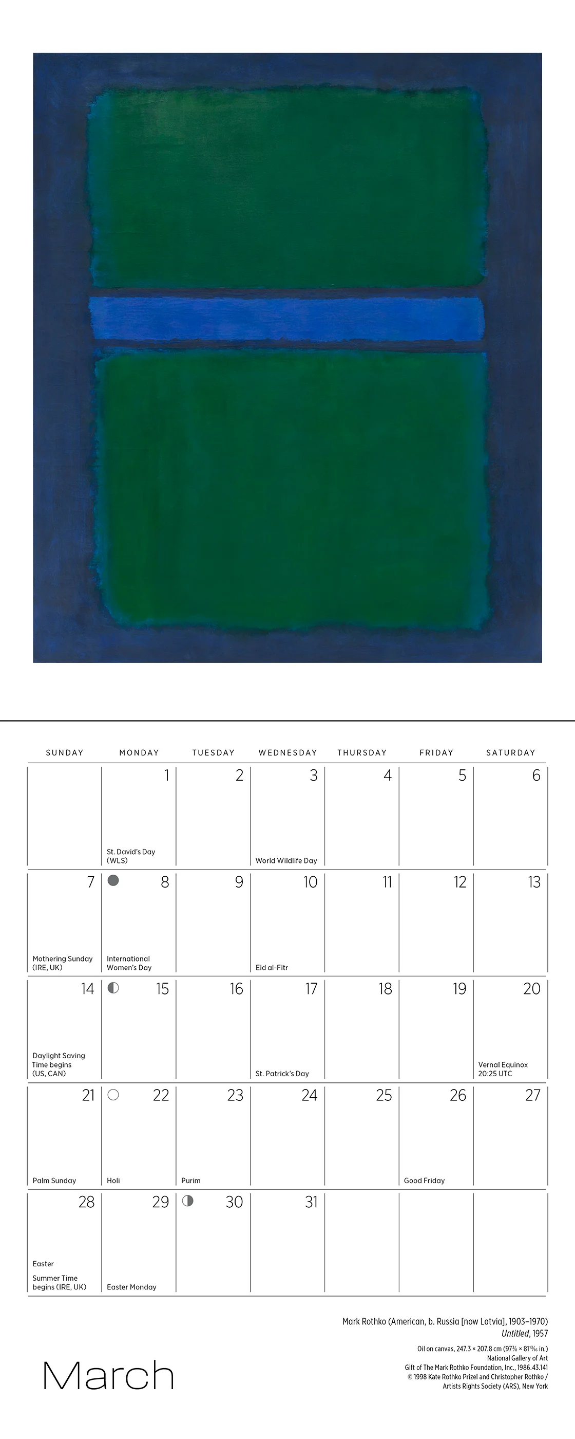 Rothko 2027 Mini Wall Calendar - Image 4