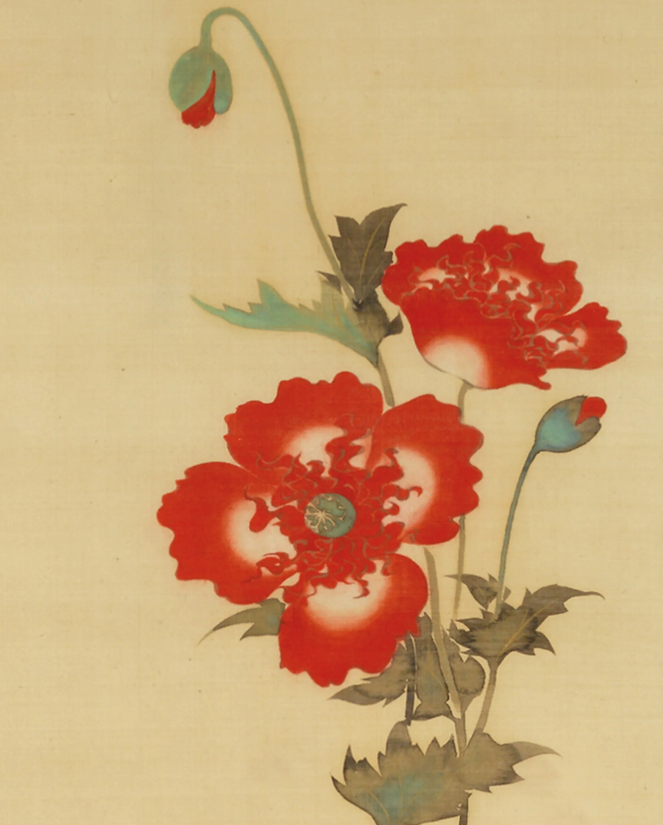 Sakai Hōitsu: Poppies and Morning Glories Bookmark - Image 2