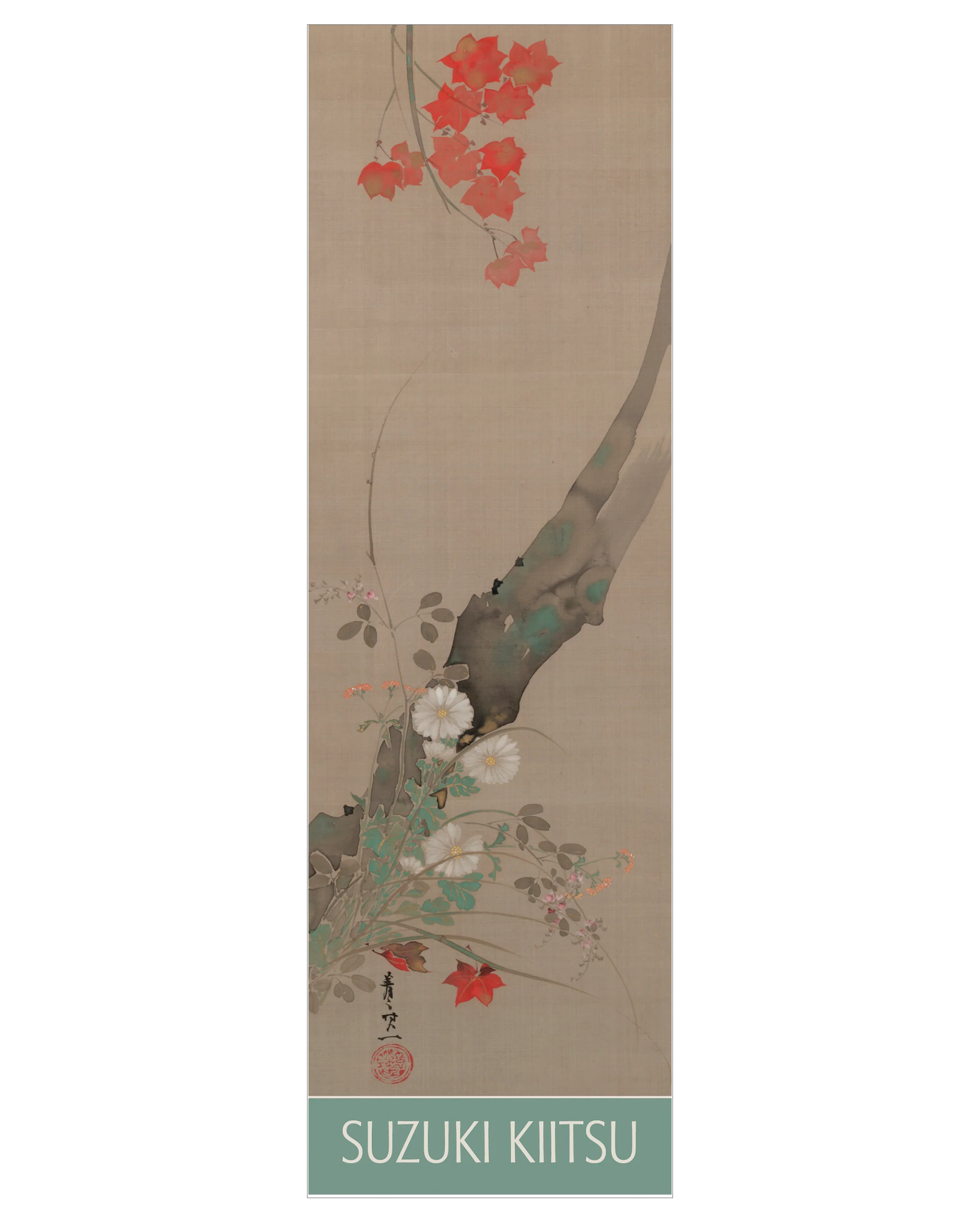 Suzuki Kiitsu: Maple and Flowers Bookmark