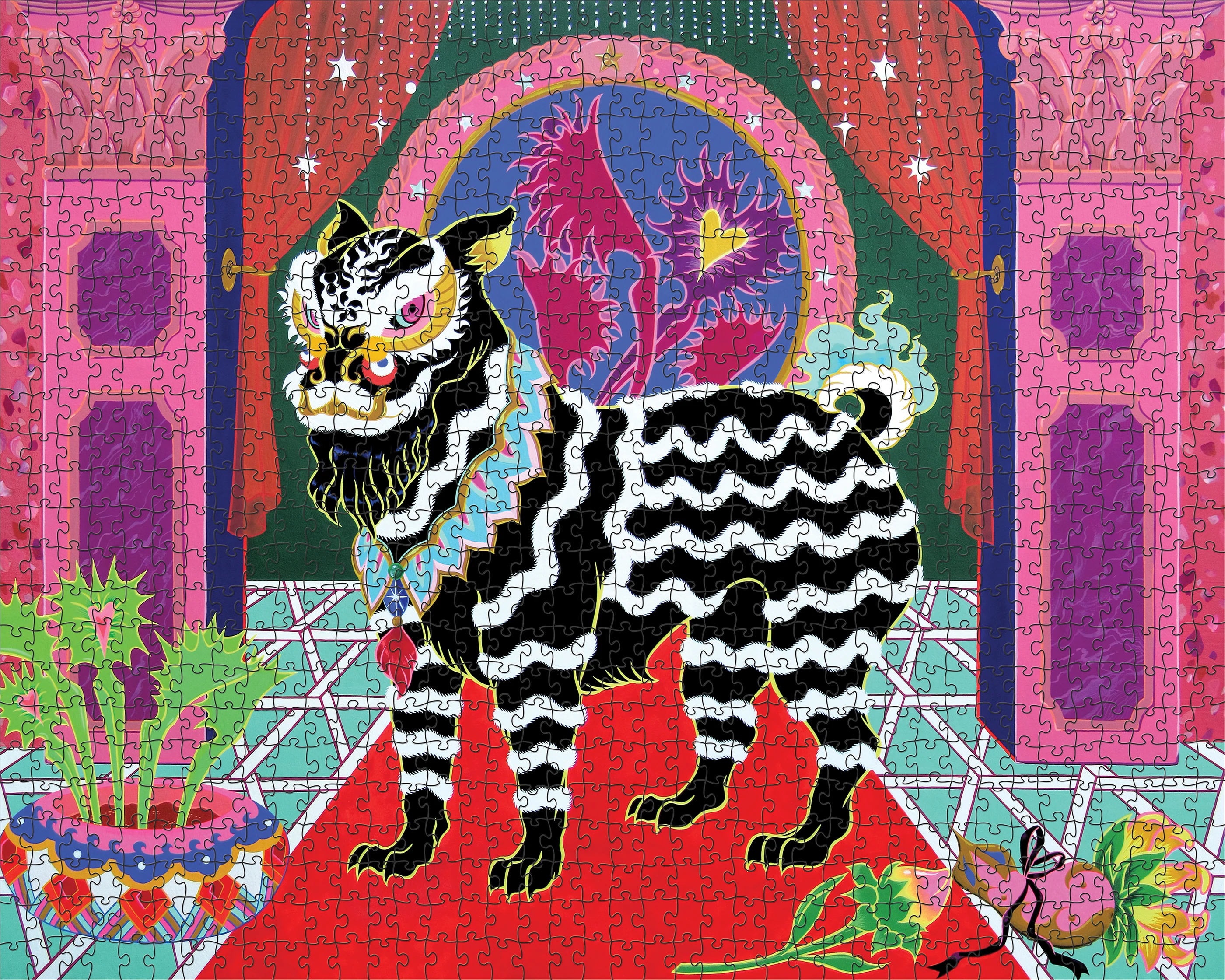 Tsz Kam: Black Lion, Black Ribbon 1000-Piece Jigsaw Puzzle - Image 2