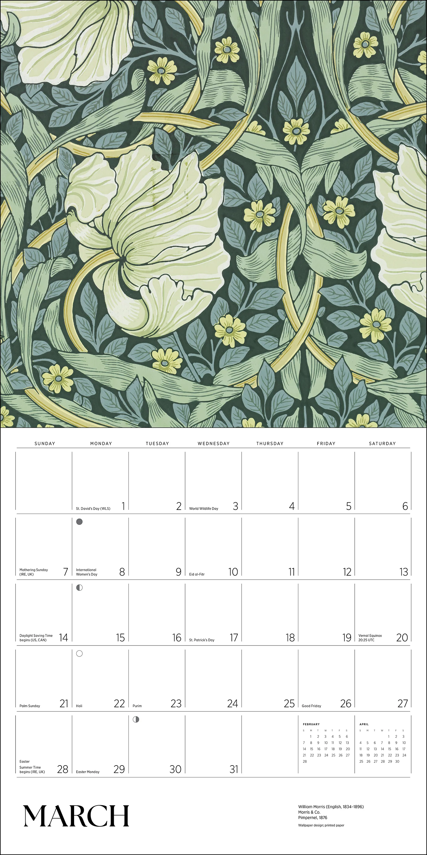 William Morris: Arts & Crafts Designs 2027 Wall Calendar - Image 5